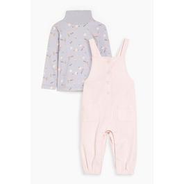 Hello World Studio Baby Girls Cord Dungaree Set