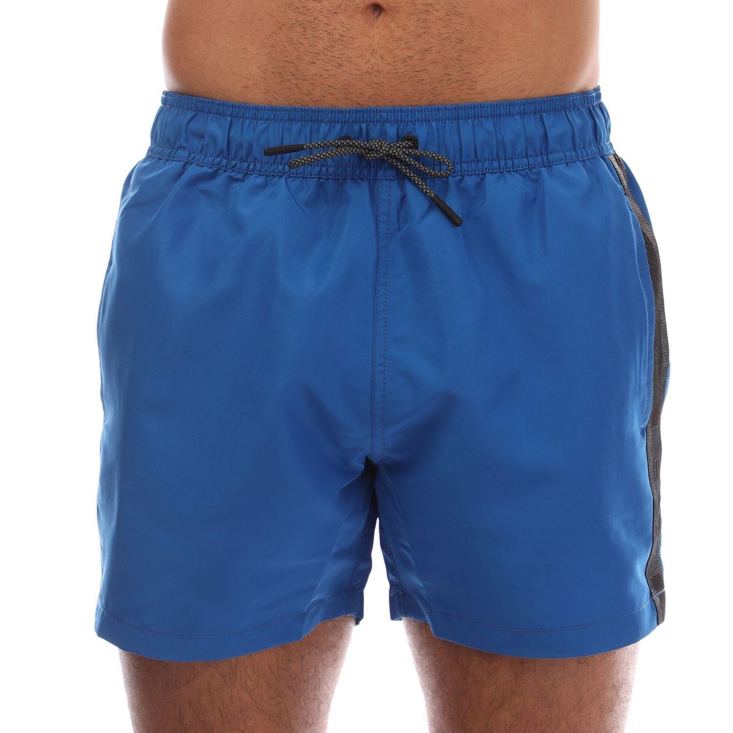 Blue - EA7 - Logo Tape Swim Shorts - 2