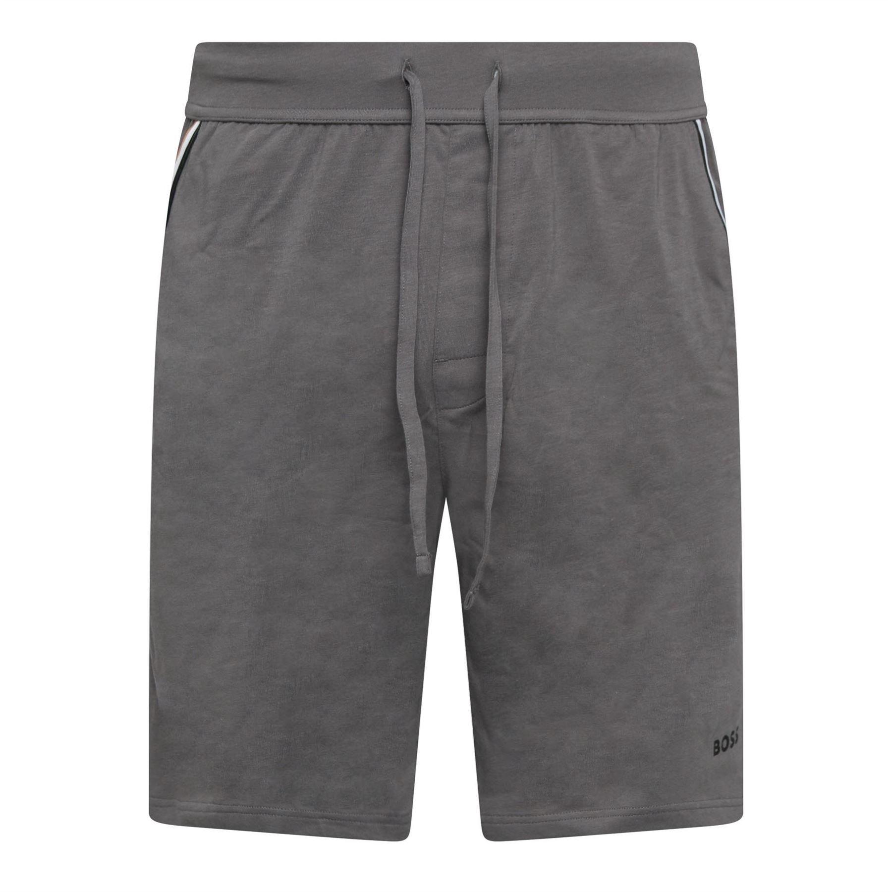 Grey - Boss - Unique Stretch Cotton Pyjama Shorts - 1