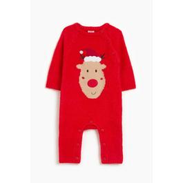 Hello World Reindeer Knitted Romper Babies