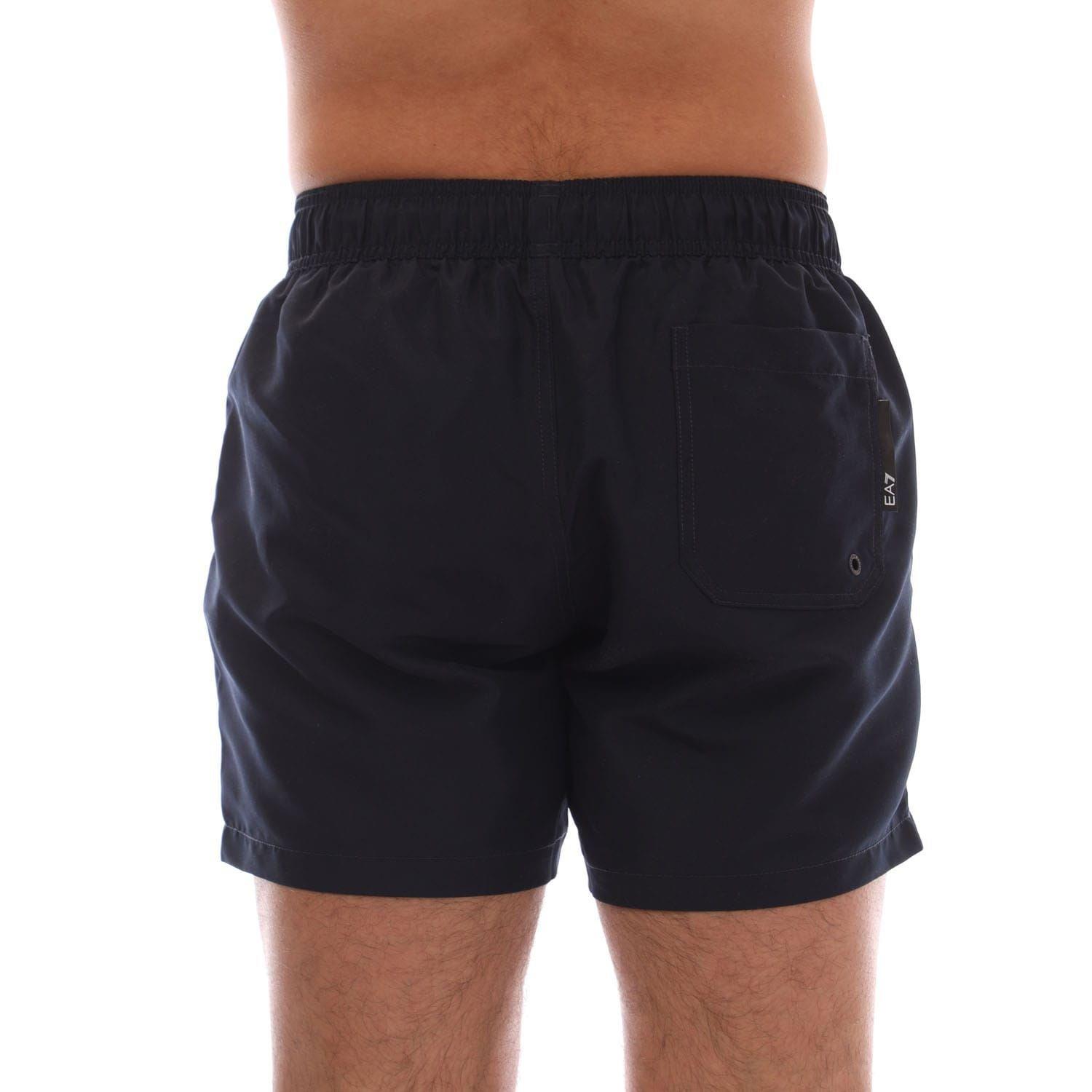 Navy - EA7 - Logo Tape Swim Shorts - 3