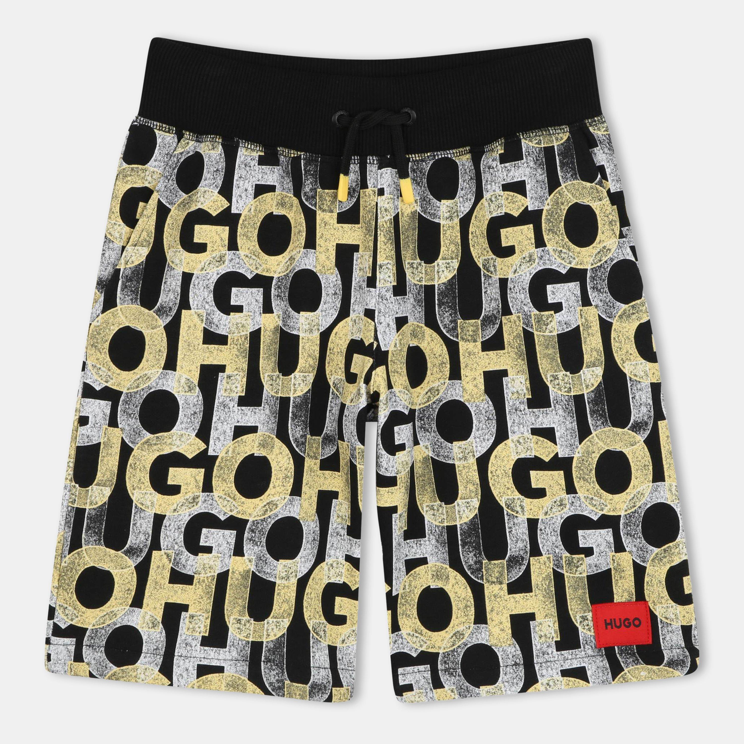 Hugo Kids' All Over Print Fleece Jogger Shorts