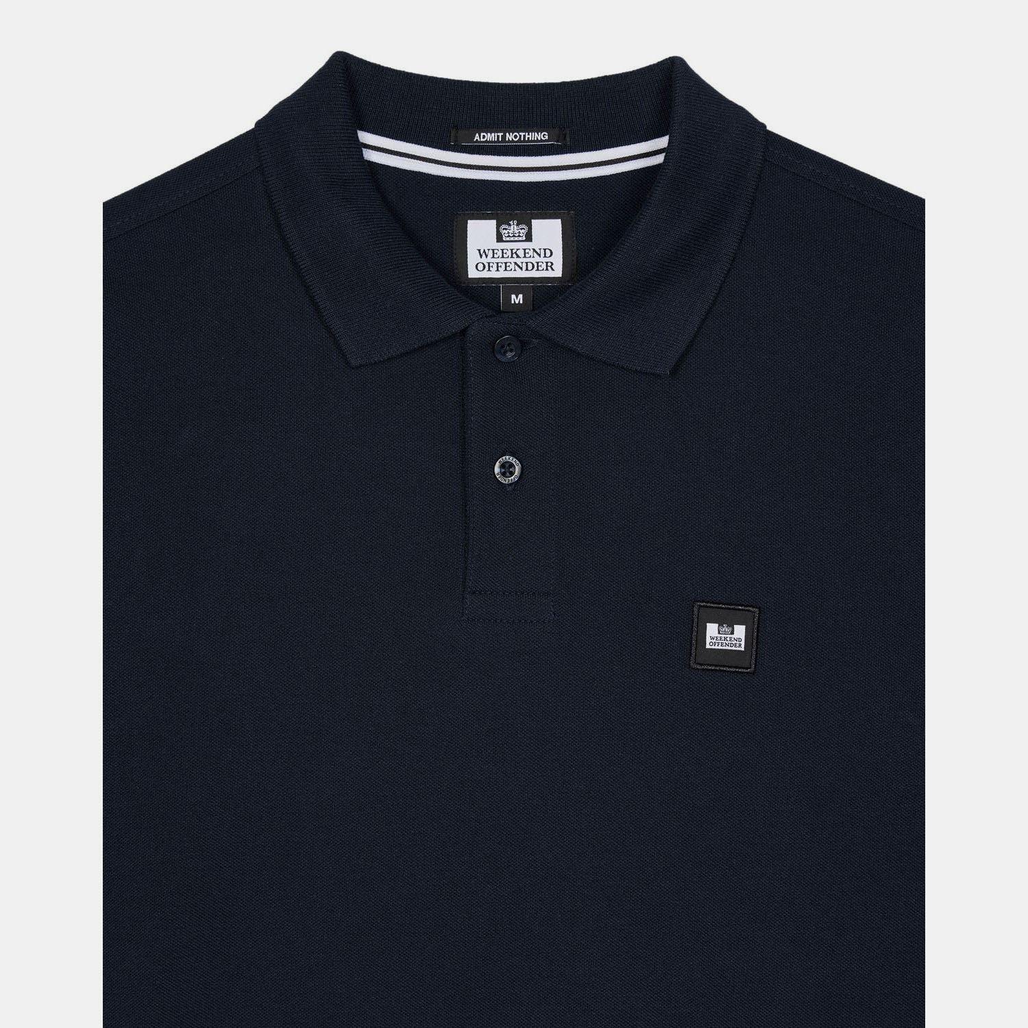 Navy - Weekend Offender - Dice Long Sleeve Polo Shirt - 5