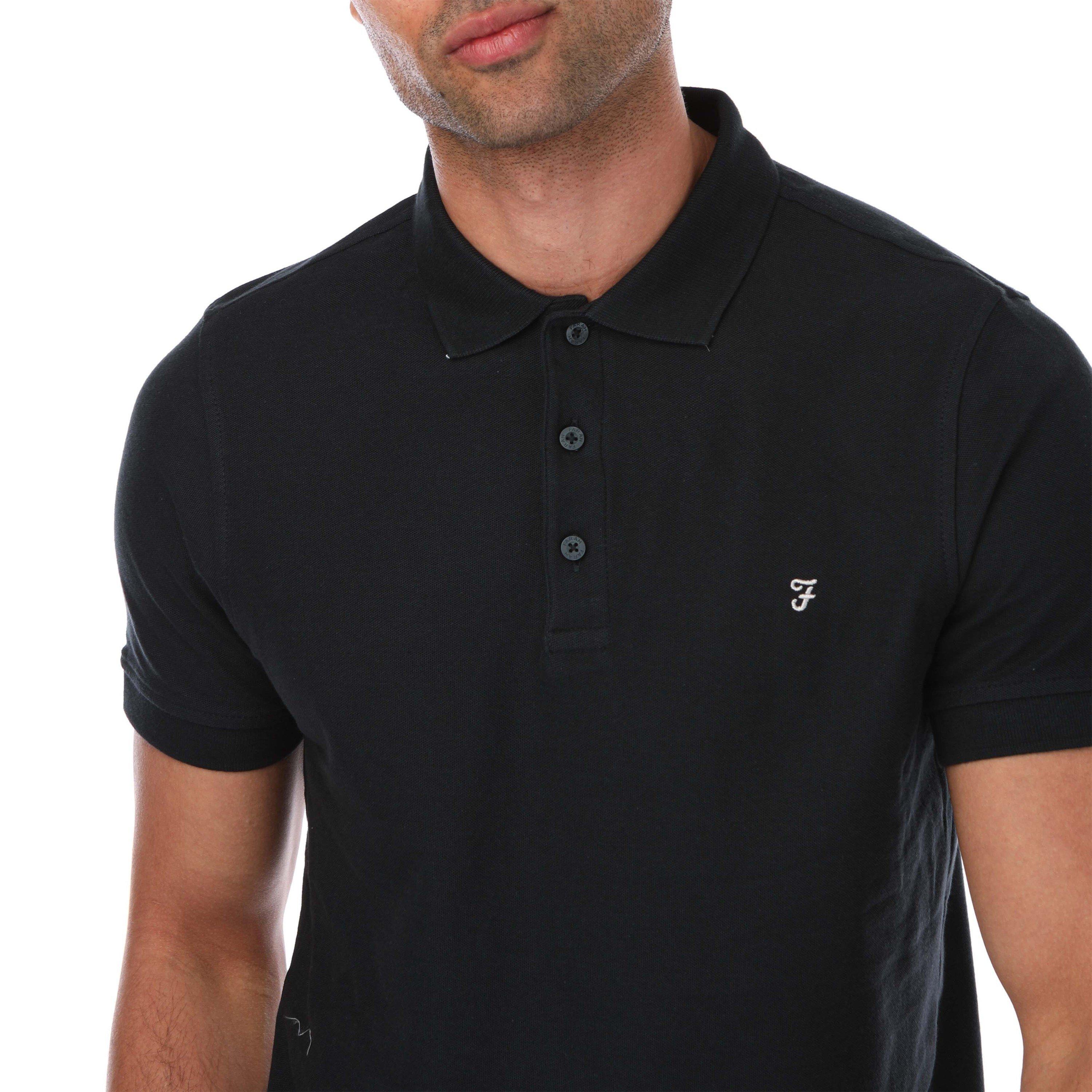 Navy - Farah - Cove Short Sleeve Polo Shirt - 3