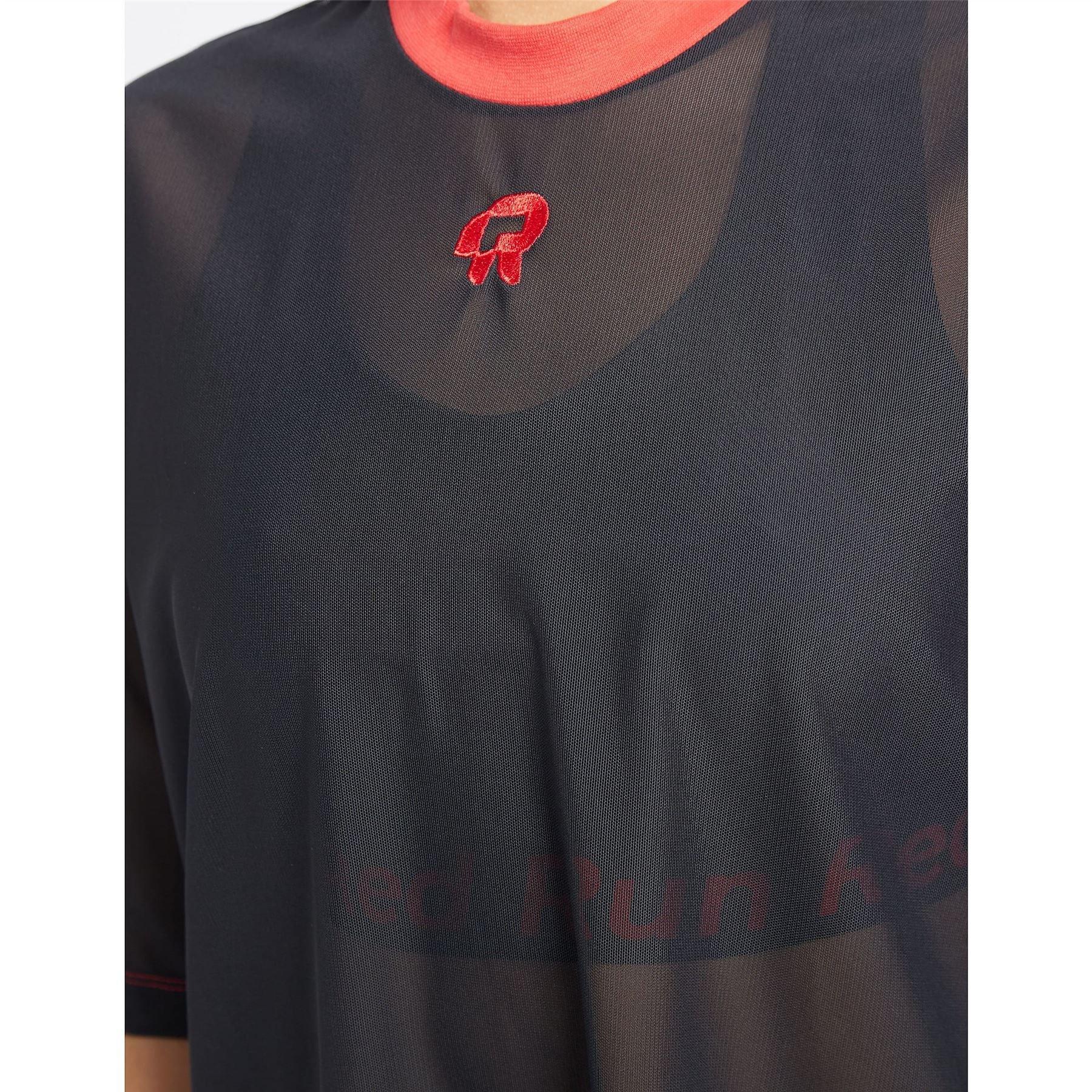 Black - Red Run - Inky Oversized Net T-Shirt - 2