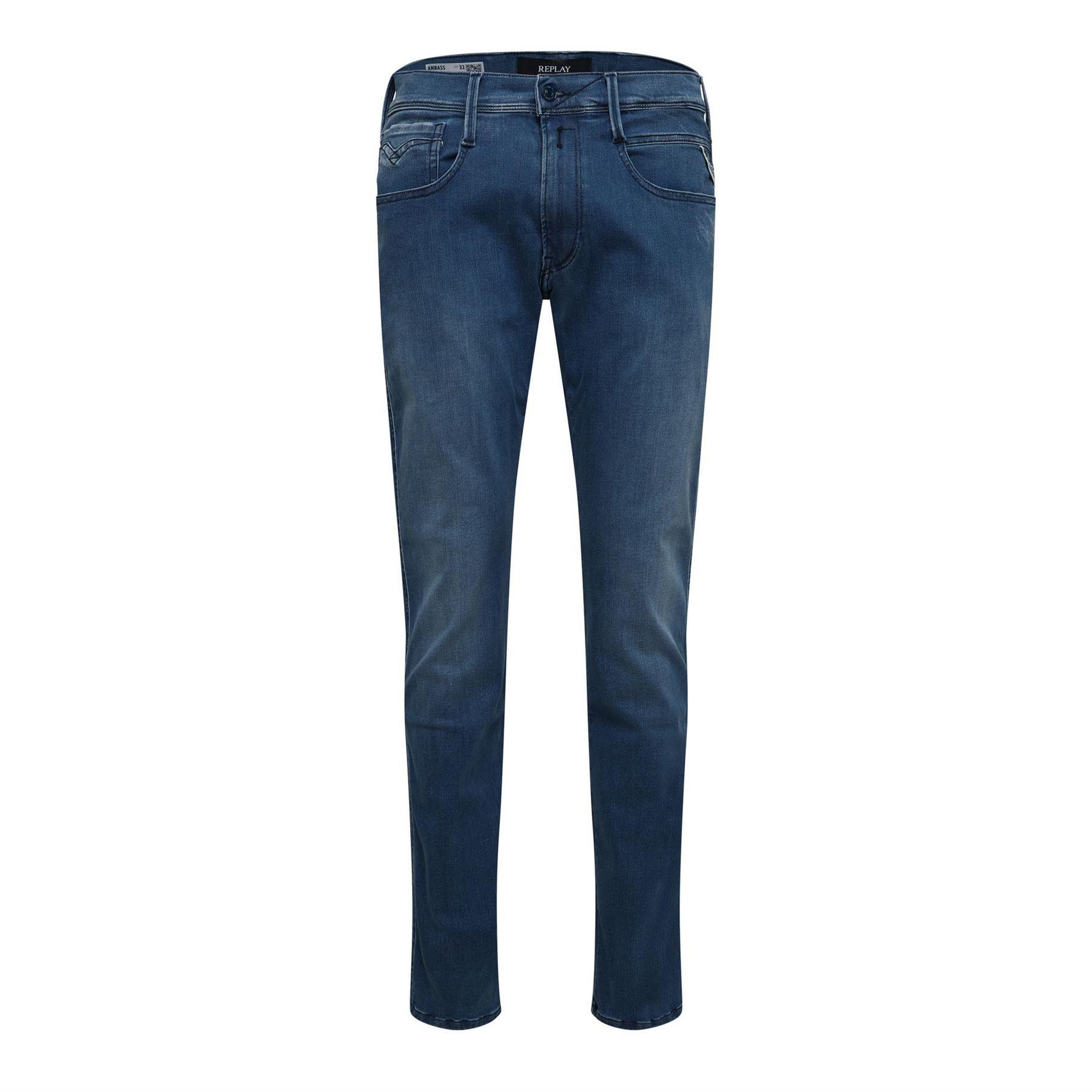 Replay Anbass Slim-Fit Jeans - Blue - Size 34R