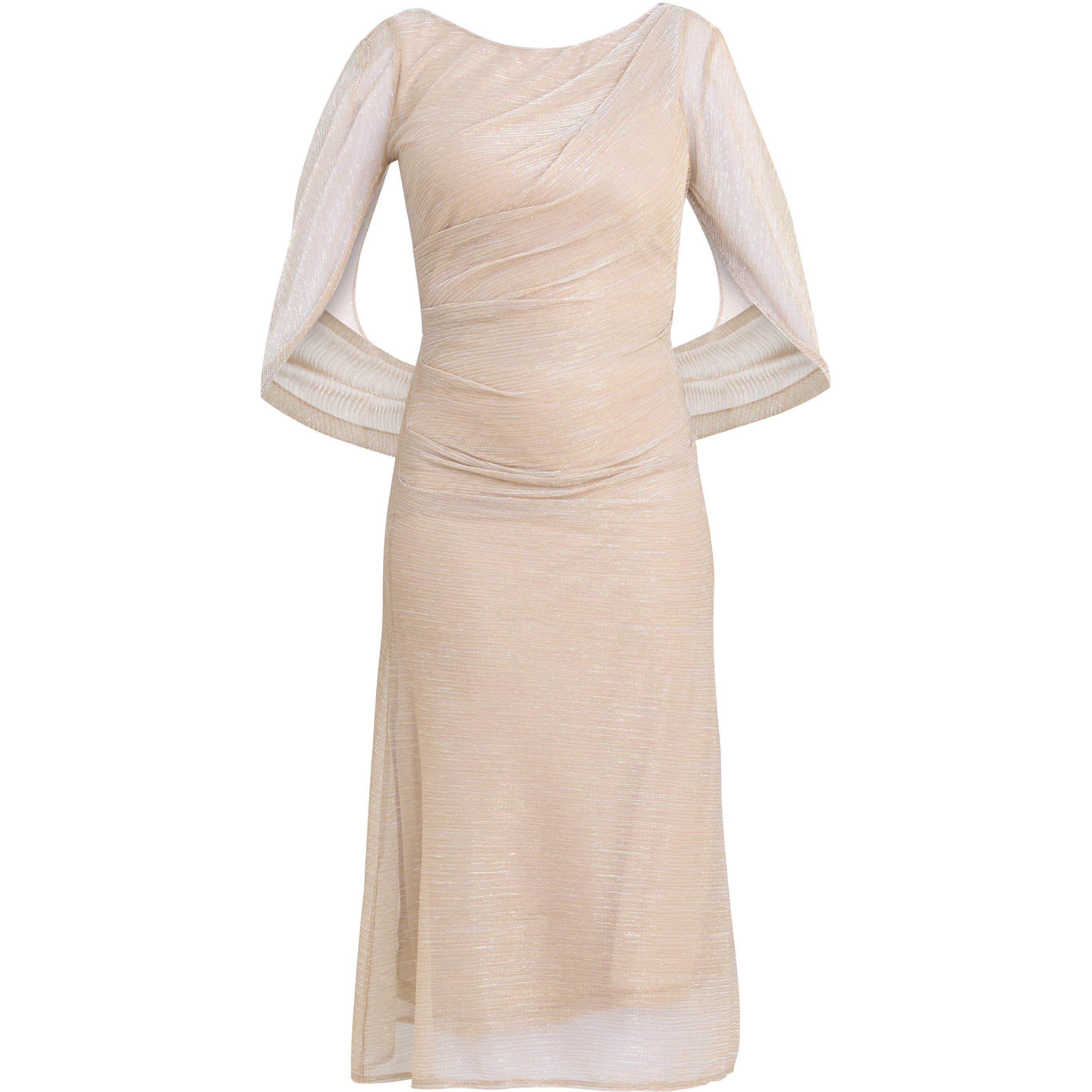 Gina Bacconi Women's Ciara Metallic Knit Dress - Gold / Silver - 18