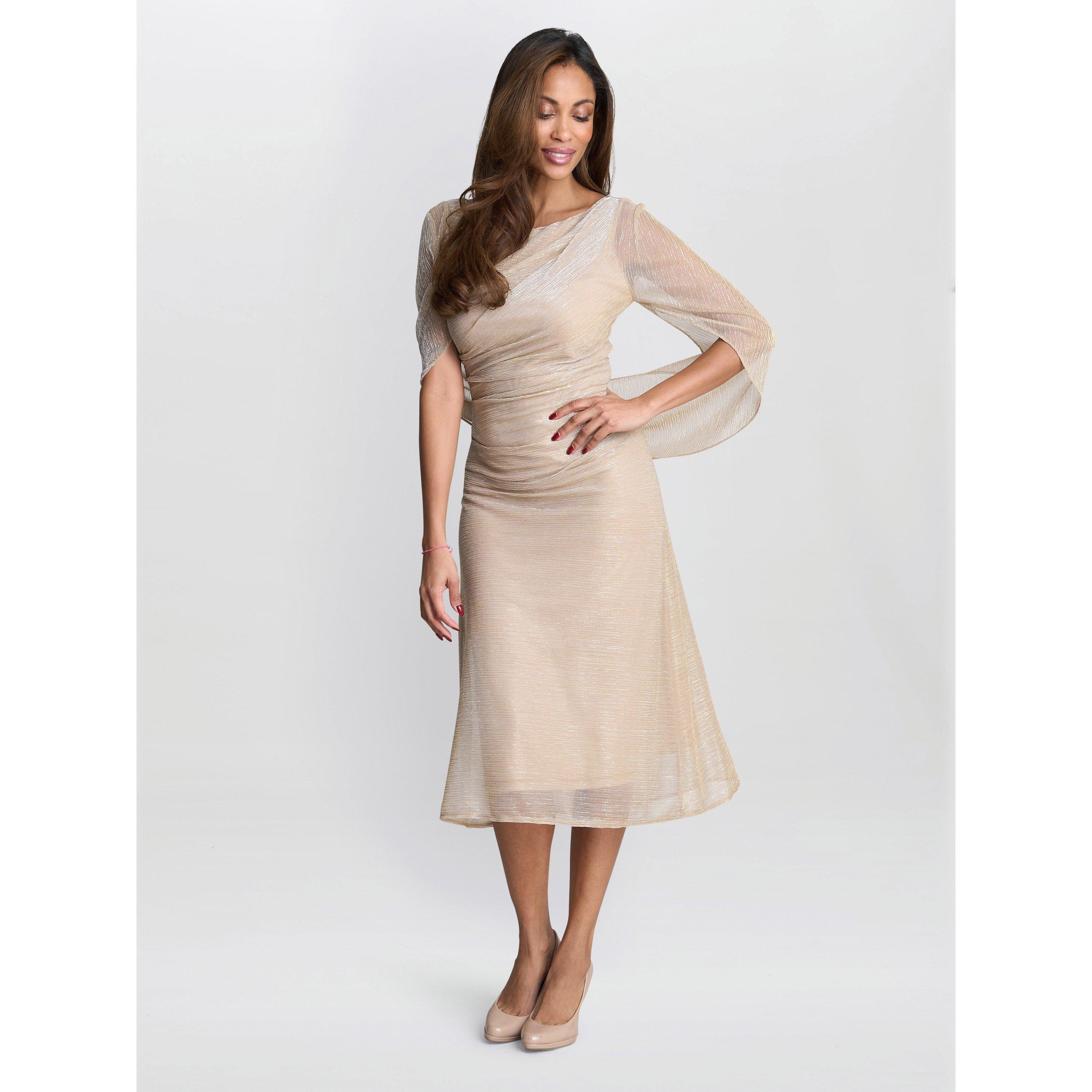 Gold / Silver - Gina Bacconi - CIARA Metallic Knit Dress - 4