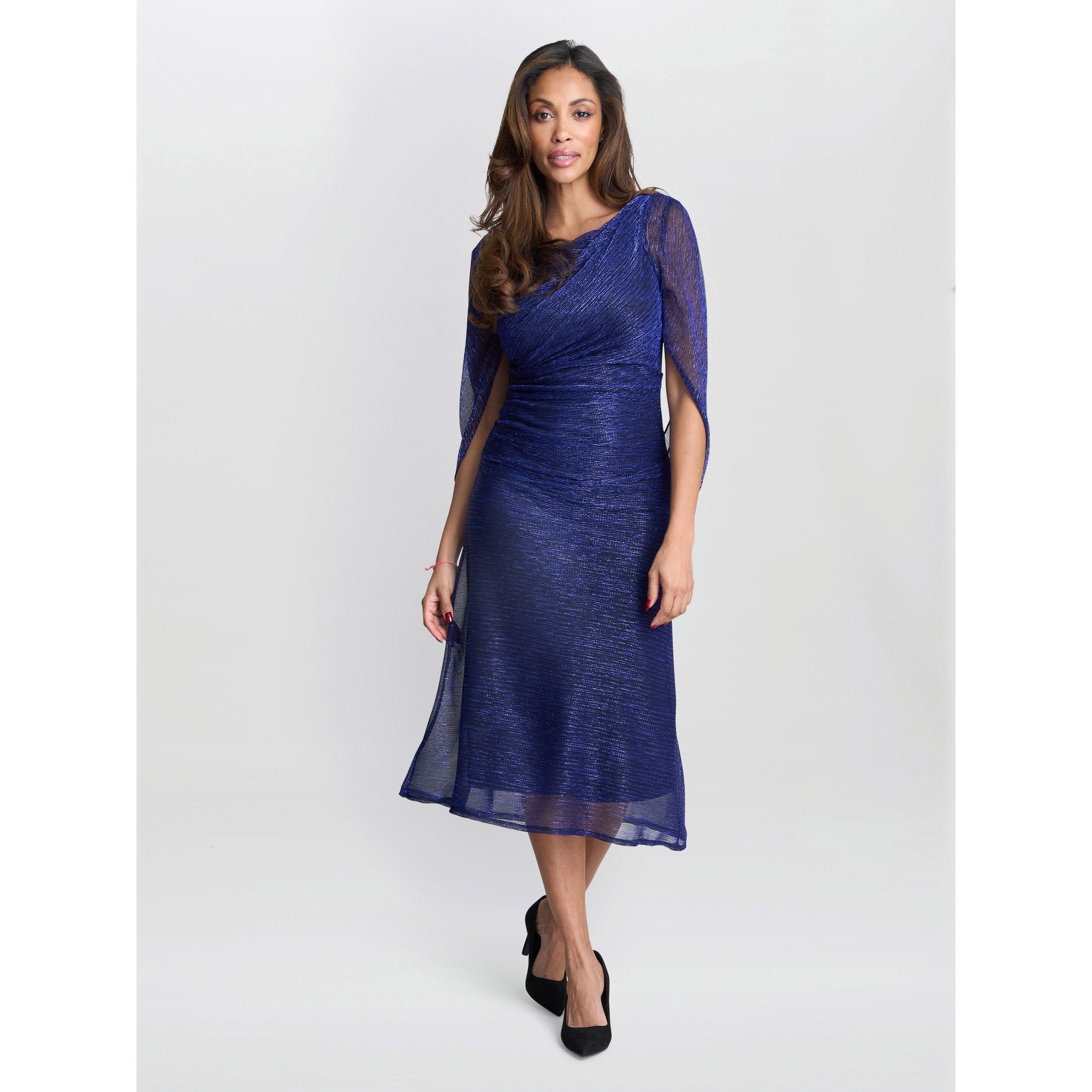 Gina Bacconi Women's Ciara Metallic Knit Dress - Cobalt - 10