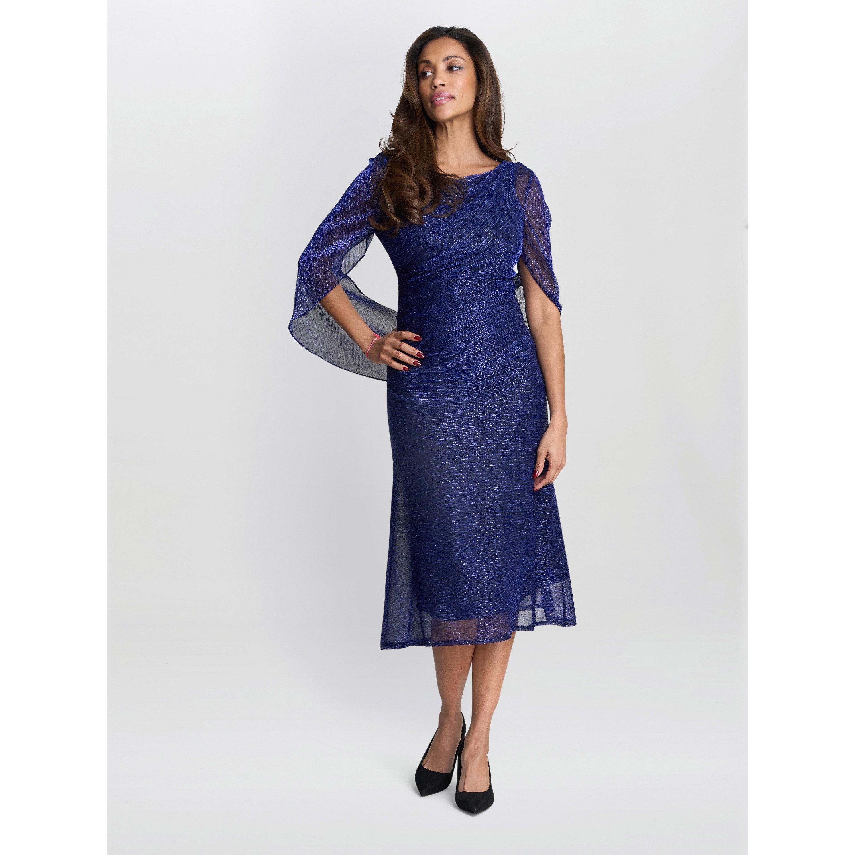 Cobalt - Gina Bacconi - CIARA Metallic Knit Dress - 3