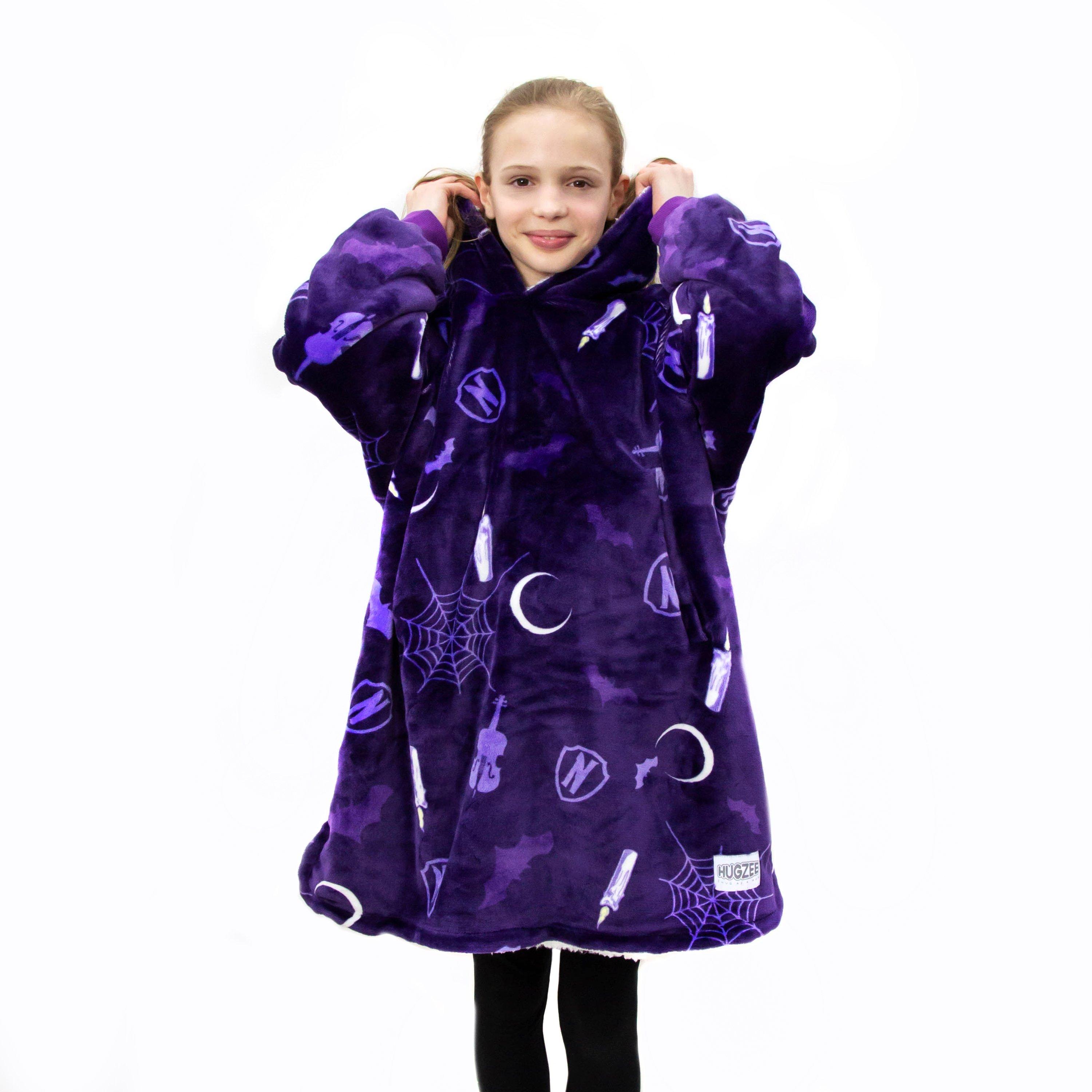 Onsdag - Character - Unisex Kids' Hooded Fluffy Dressing Gown - 2