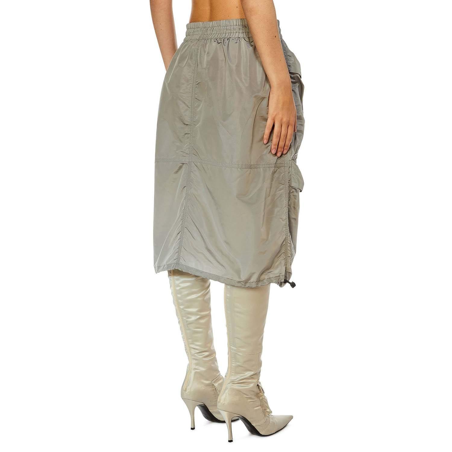 Grey - Diesel - O-Windy Cargo Midi Skirt - 2