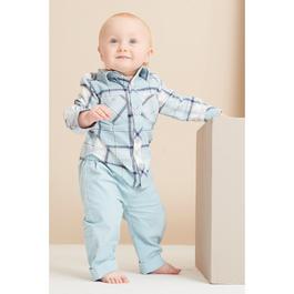 Hello World Studio Baby Boy Check Shirt and Cord Pant