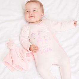 Hello World Baby Girls 2024 Sleepsuit and Comforter