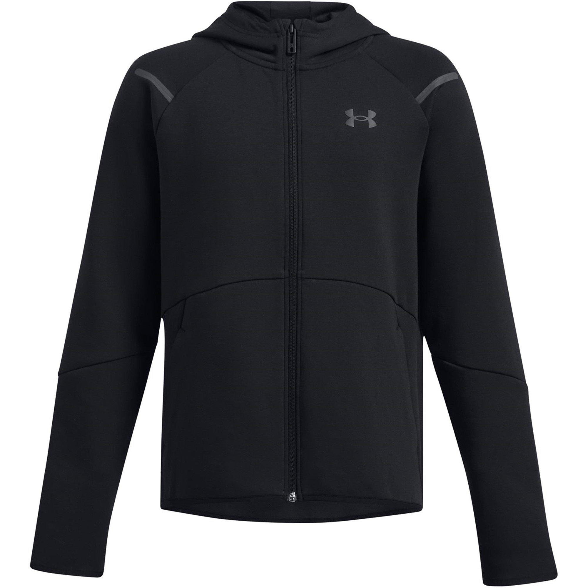 Black/Black - Under Armour - UA Unstoppable Fleece Boys Full-Zip - 1
