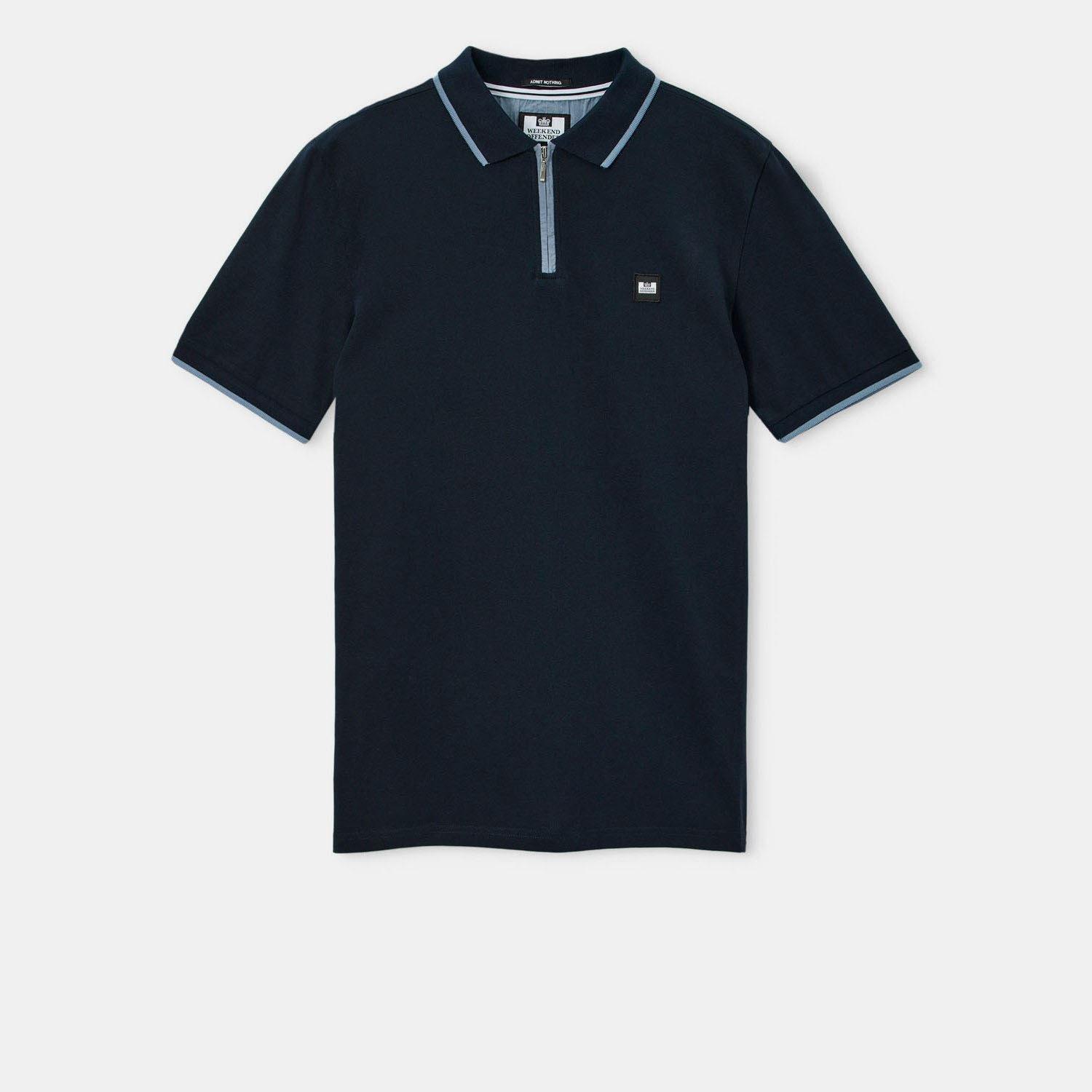 Navy - Weekend Offender - Monti Zip Polo Shirt - 1