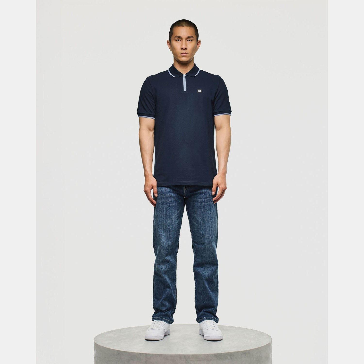 Navy - Weekend Offender - Monti Zip Polo Shirt - 4