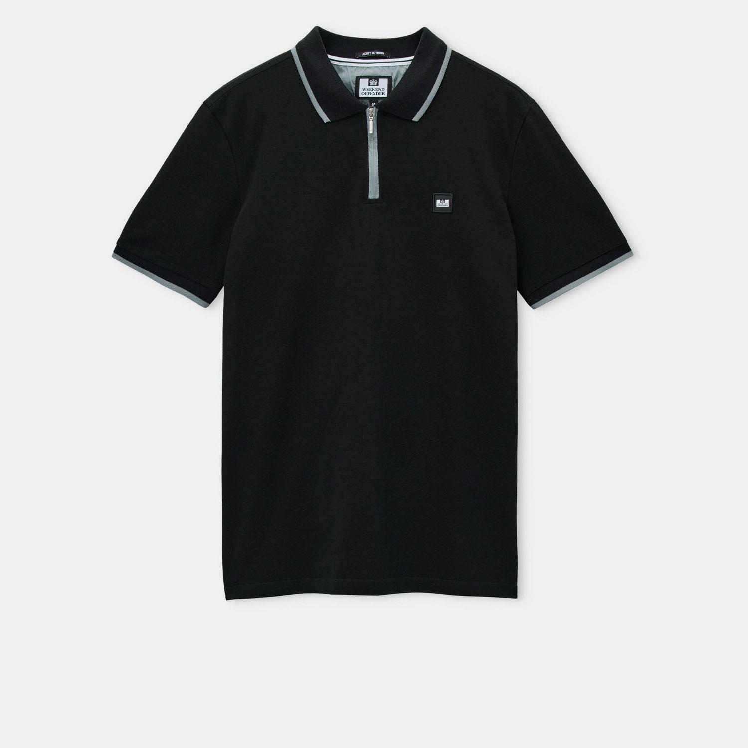 Black - Weekend Offender - Monti Zip Polo Shirt - 1