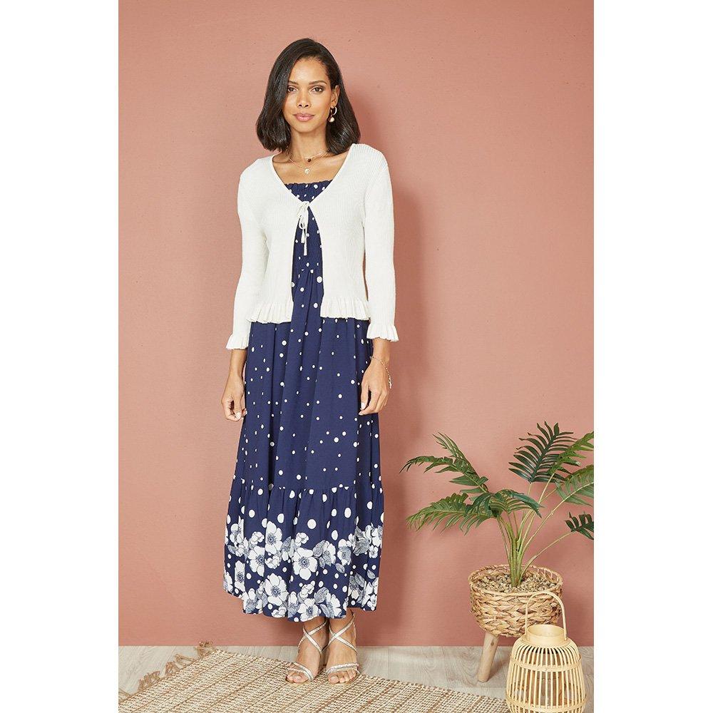 Ivory - Yumi - Ivory Tie Up Ribbed Cardigan - 2