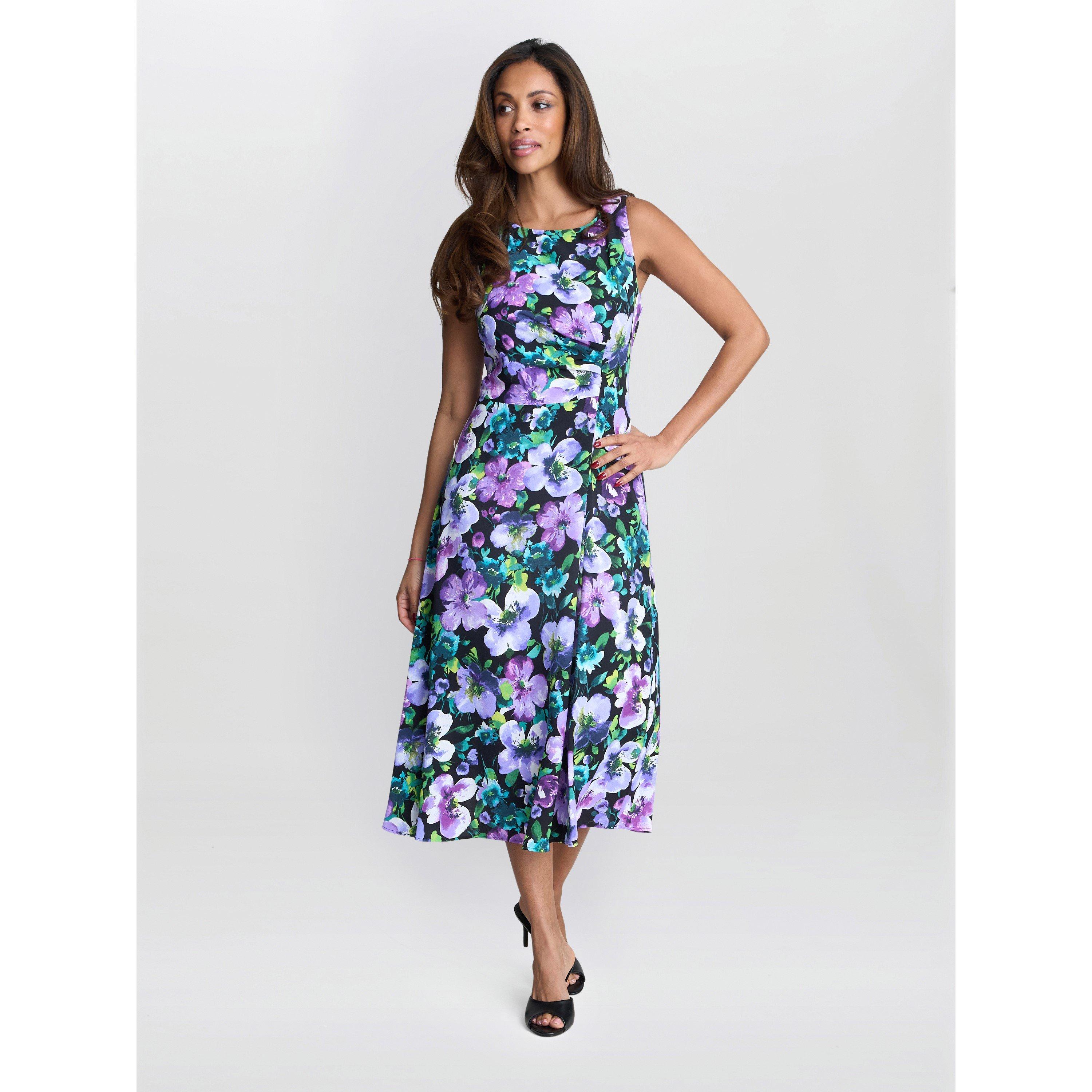 Gina Bacconi Women's Jeselle Floral Printed Dress - Black /  - 14