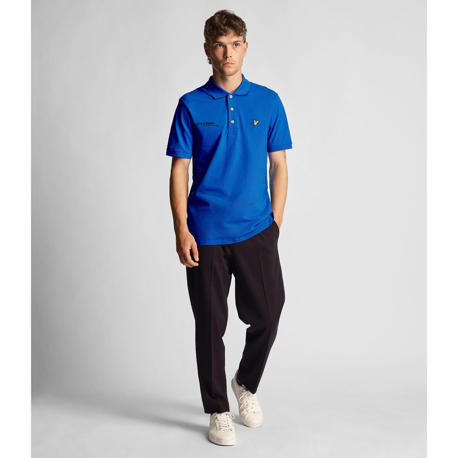 Blue - Lyle and Scott - Co-Ordinate Print Plain Polo Shirt - 2