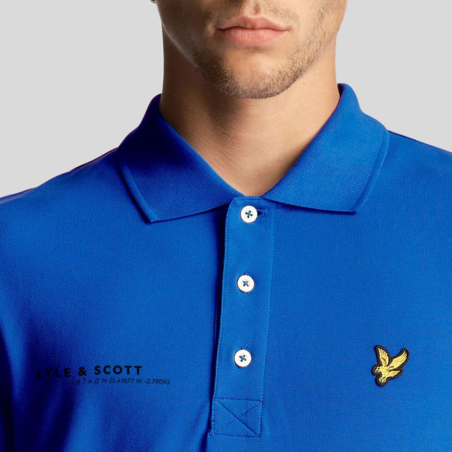 Blue - Lyle and Scott - Co-Ordinate Print Plain Polo Shirt - 4