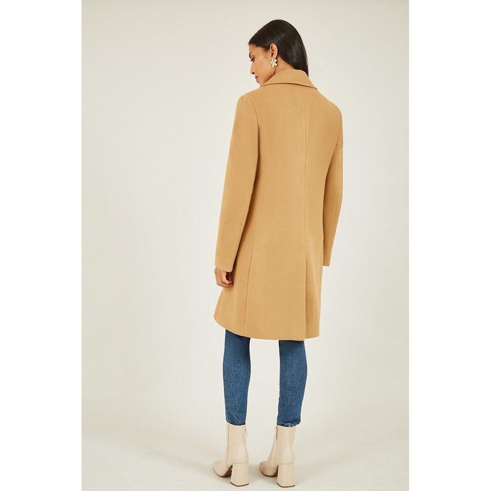Camel - Yumi - Women's  Camel Military Coat - 3