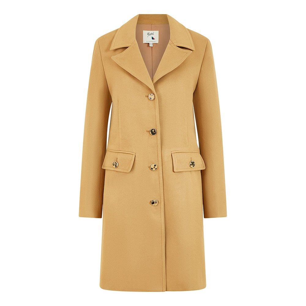 Camel - Yumi - Women's  Camel Military Coat - 4