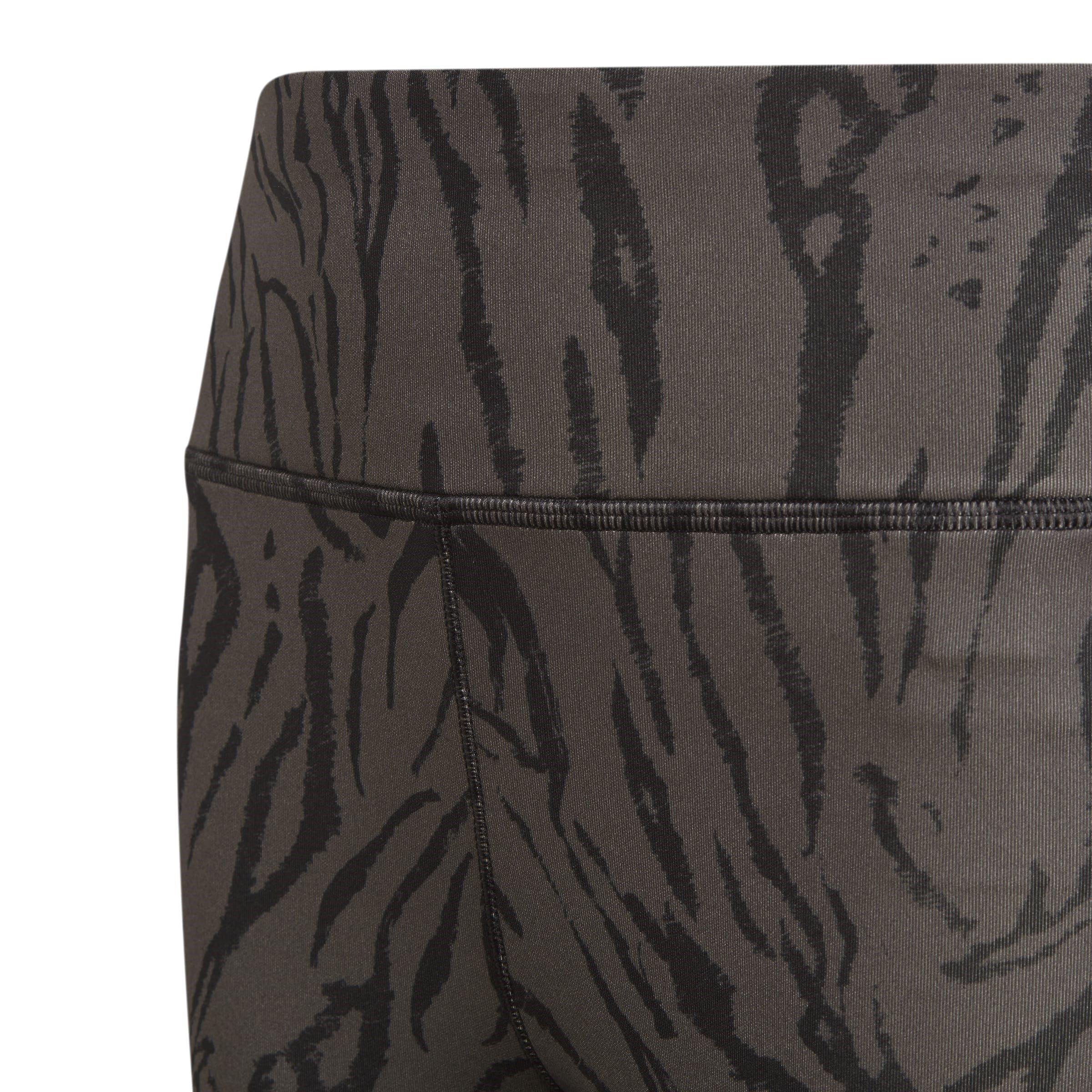 Gresix/Zwart/Wit - adidas - Optime Aeroready Sport Icon Animal Print 7/8 Leggings Girls - 5