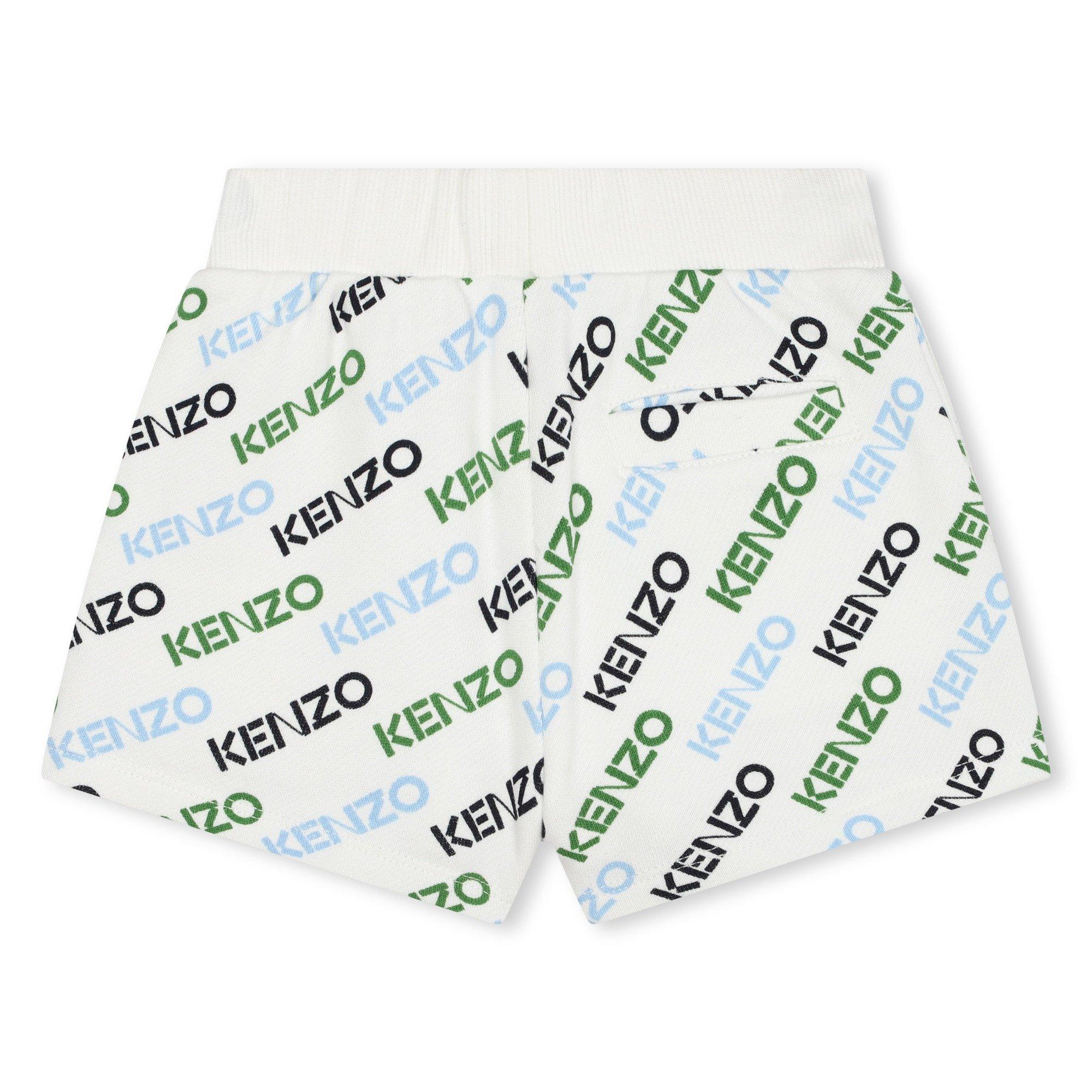 Ivory 12P - Kenzo - Kids' Logo Print Fleece Jogger Shorts - 2