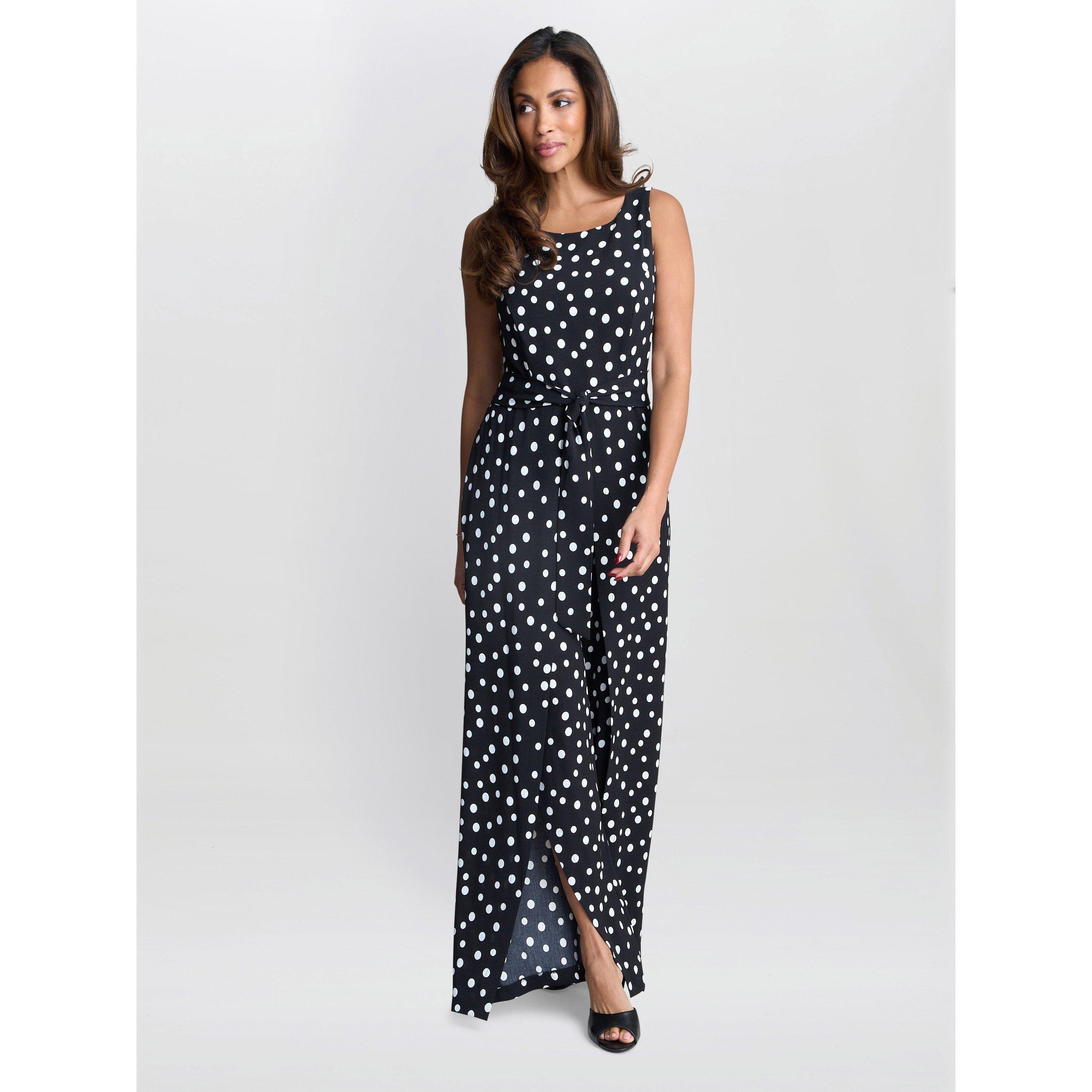 Black / White - Gina Bacconi - Women's Jolie Spot Jumpsuit - 3