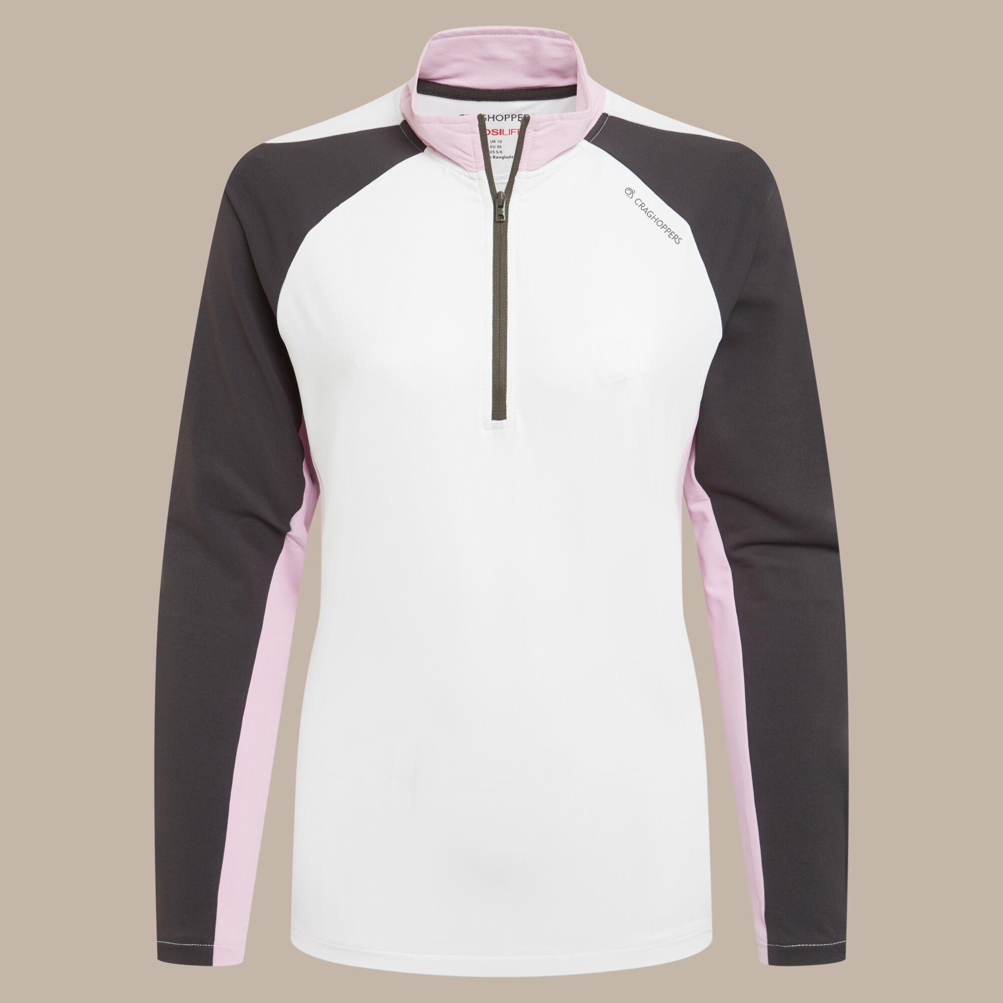 Craghoppers Women's Nosilife Ivybridge Quick-Drying Half Zip - White/Dkirn - 18