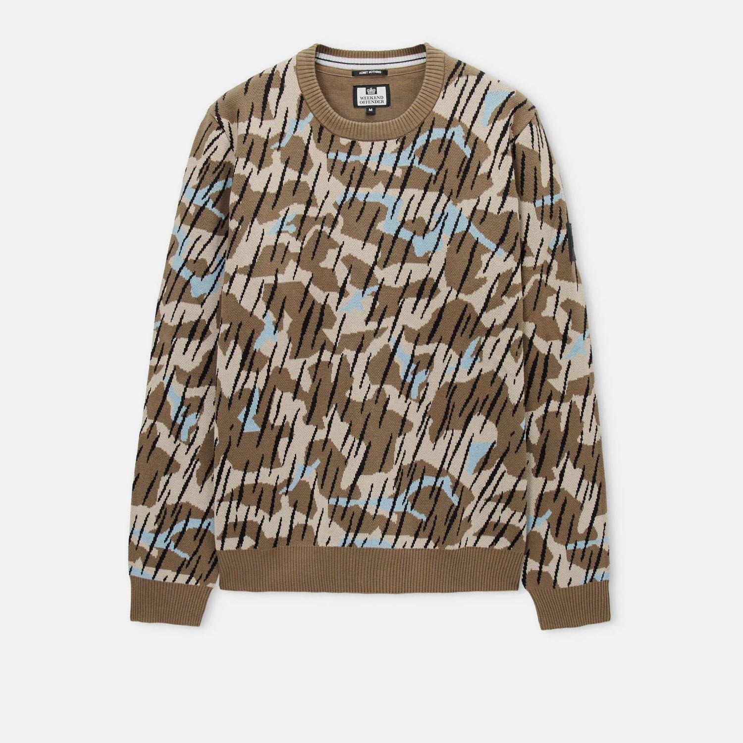 Sand - Weekend Offender - Difranco Camo Knit Sweater - 1