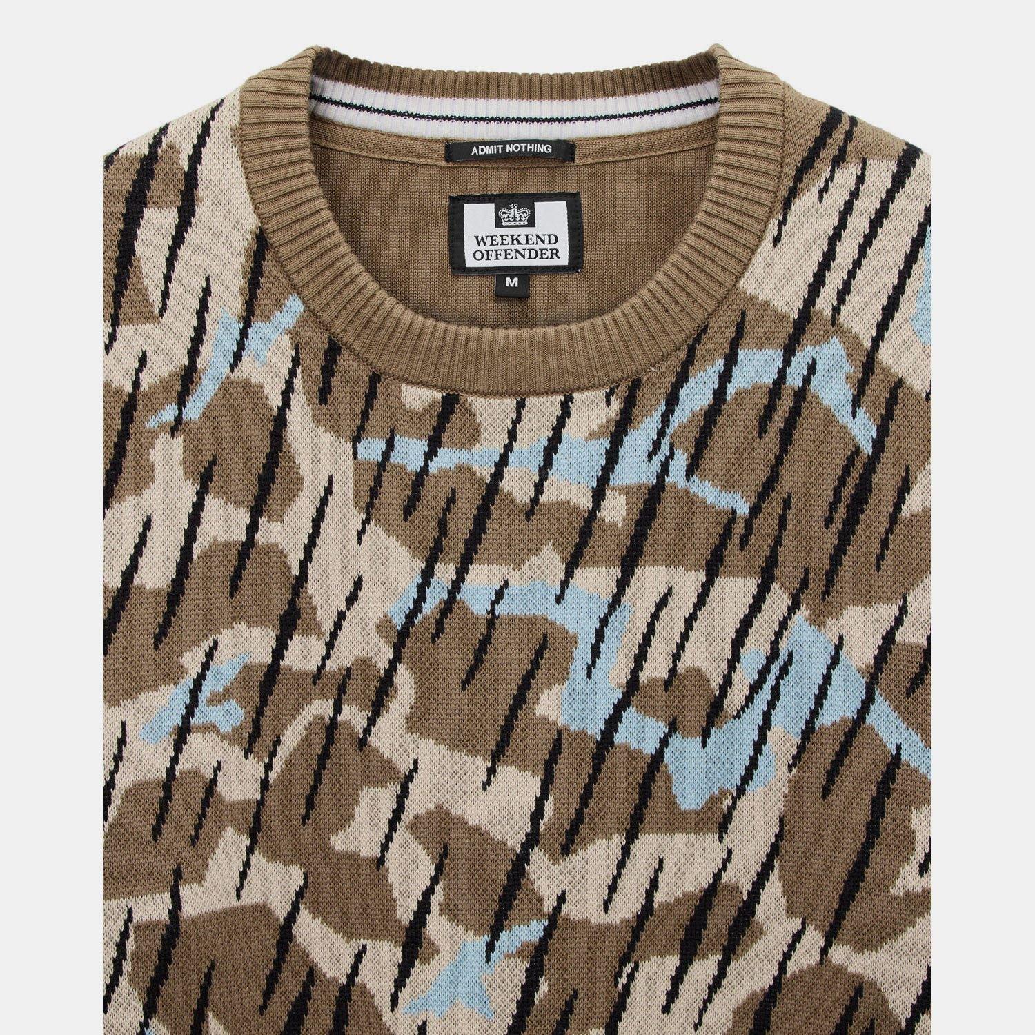 Sand - Weekend Offender - Difranco Camo Knit Sweat - 4