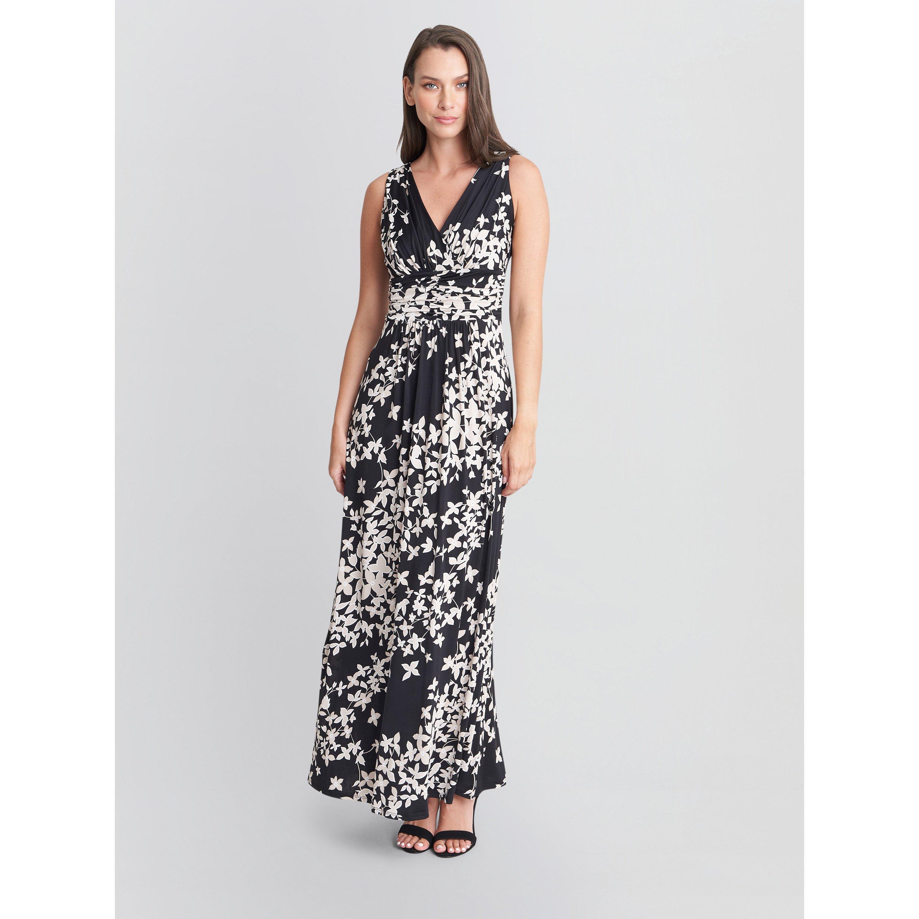 Gina Bacconi Women's Rihanna Jersey Maxi Dress - Black / Beige - 22
