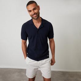 Threadbare Textured Revere Collar Knitted Shirt