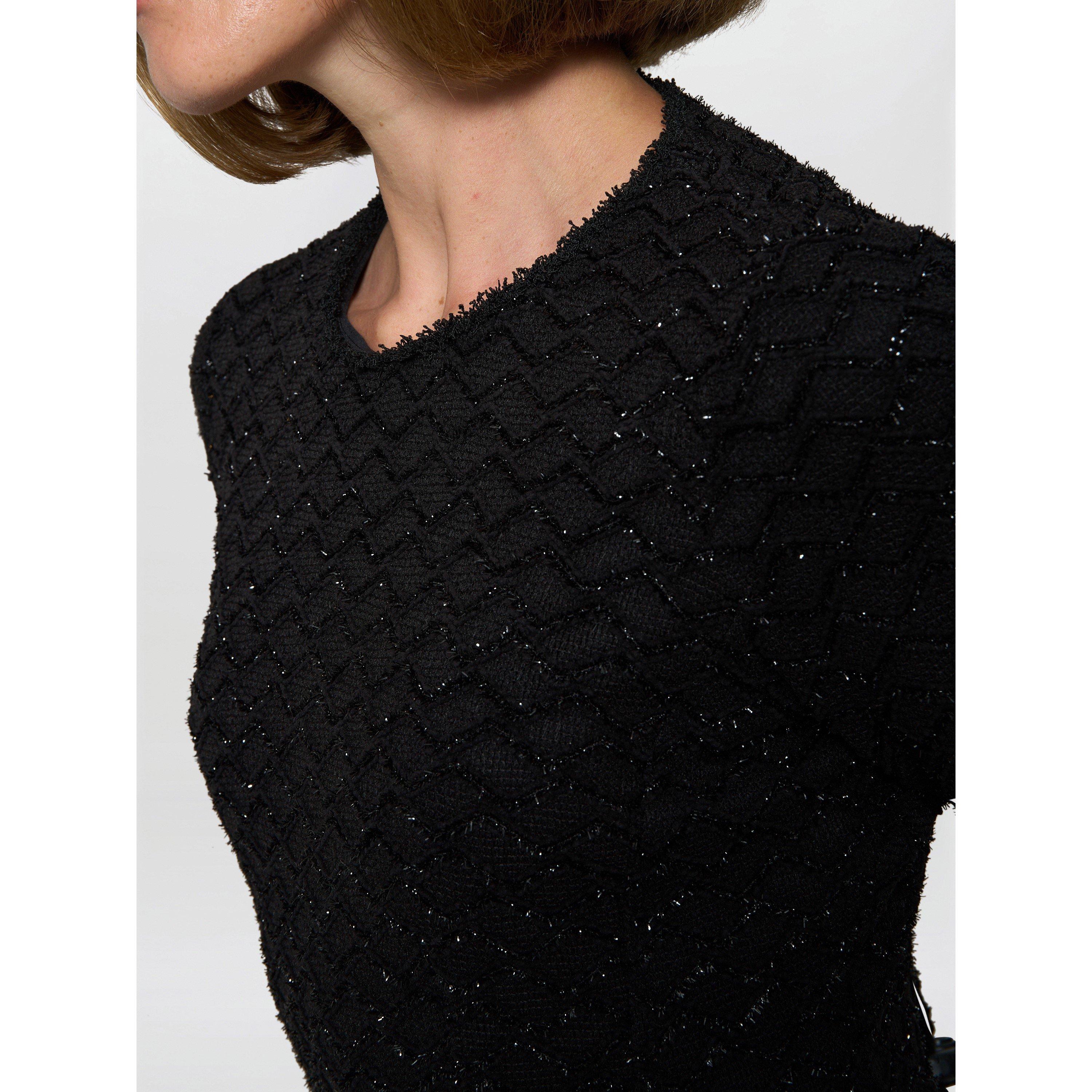 Black - Gina Bacconi - Charly Textured Fit And Flare Midi Dress - 5