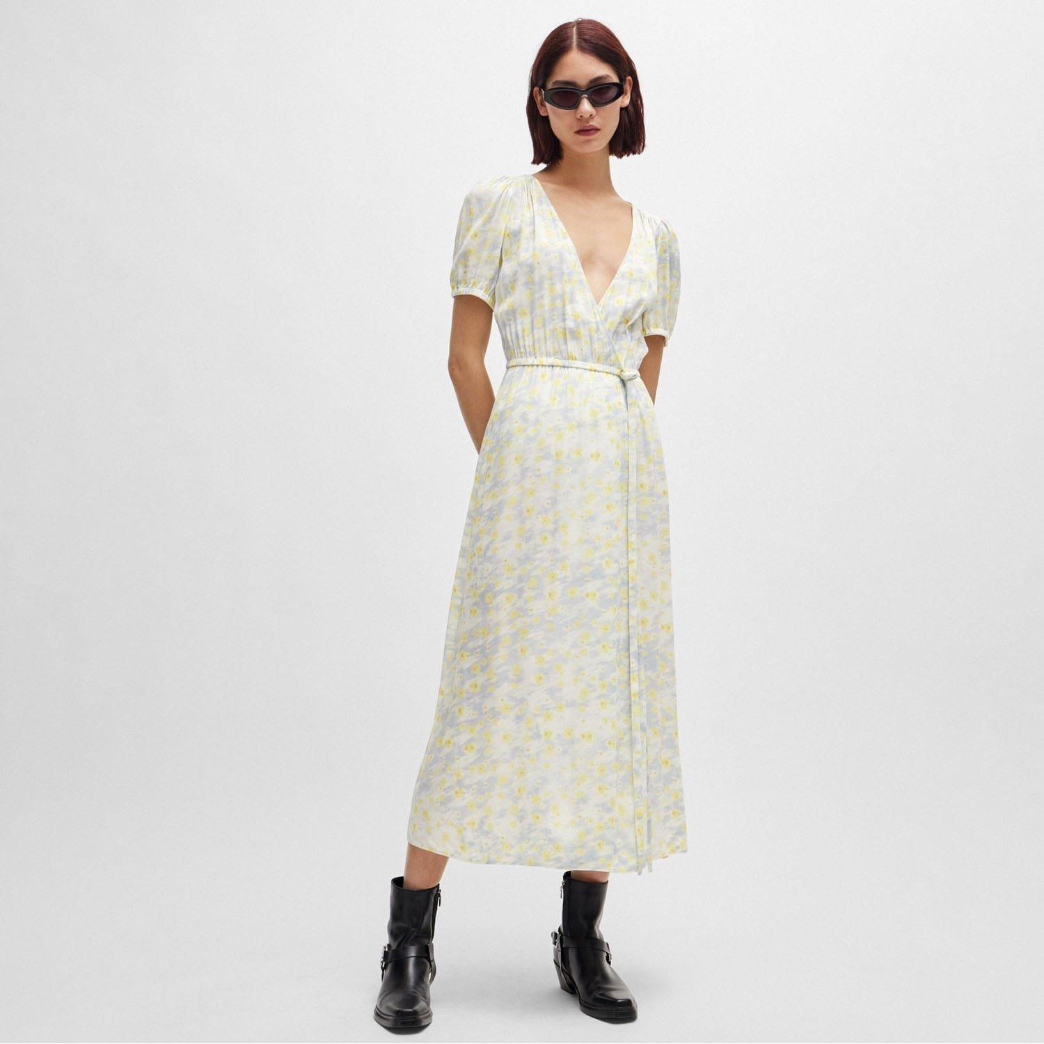 Hugo | Kikoni-1 Wrap-Front Dress | Sports Direct