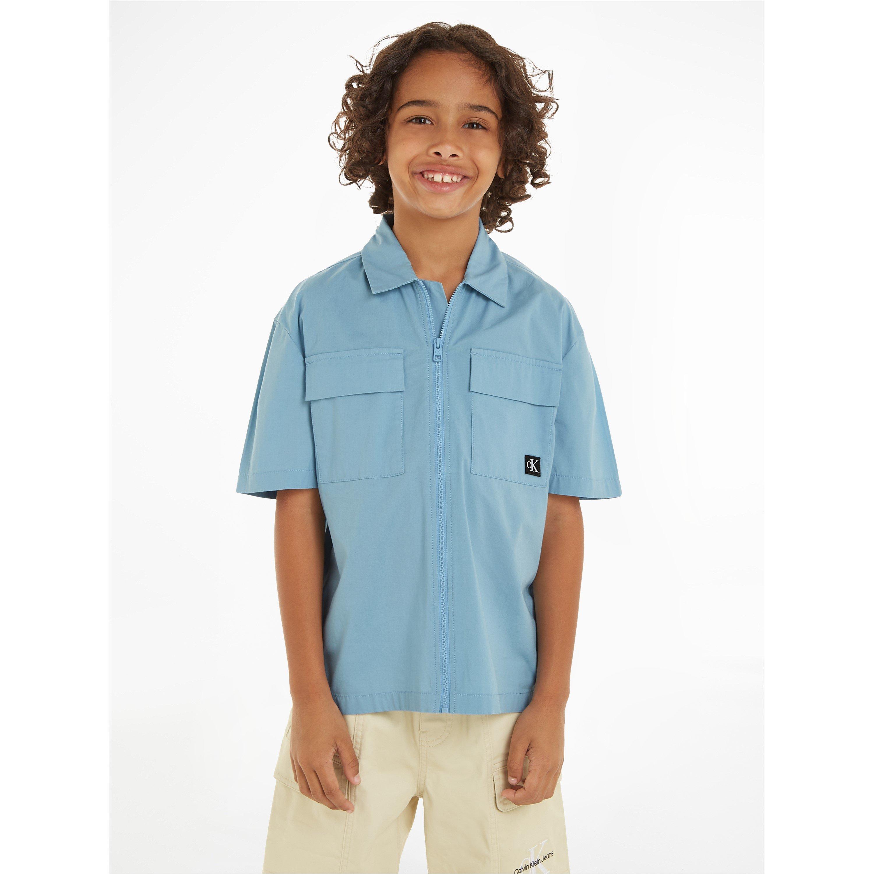 Dusk Blu CEZ - Calvin Klein Jeans - Kids' Short-Sleeve Plain Shirt - 2
