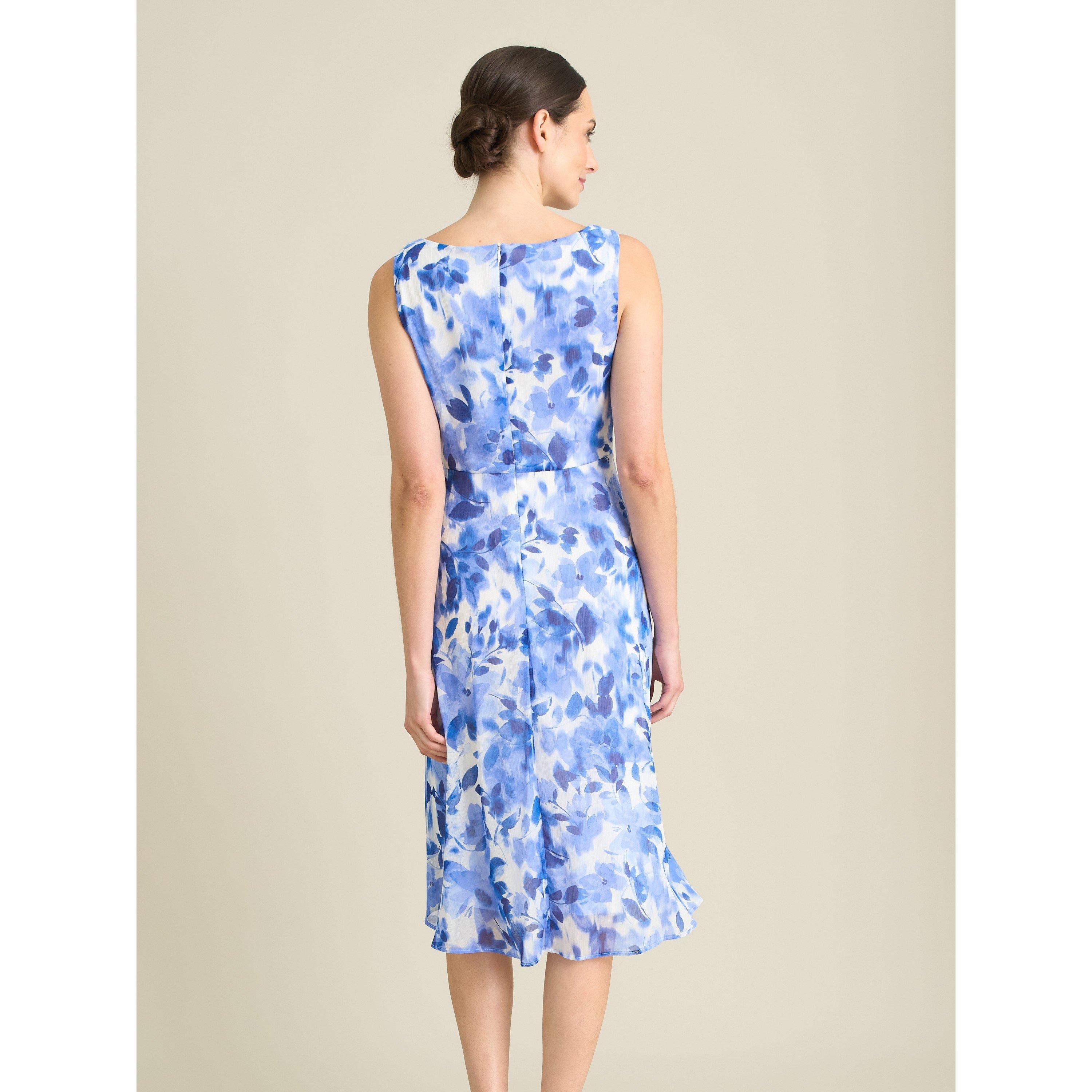 Blue - Gina Bacconi - Noreen Chiffon Floral Midi Dress - 2