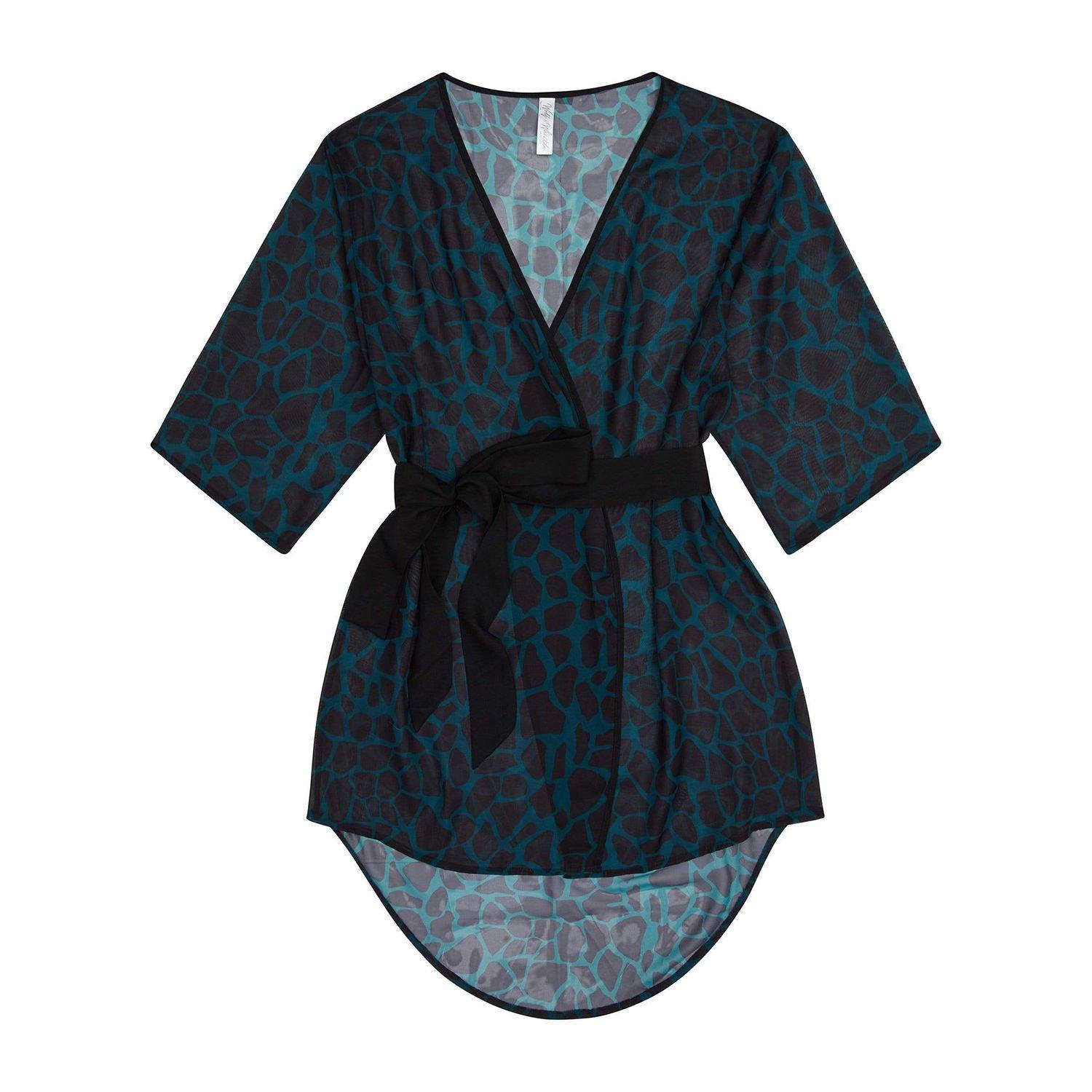 Green - Wolf and Whistle - Wolf & Whistle Khaki giraffe beach kimono - 4