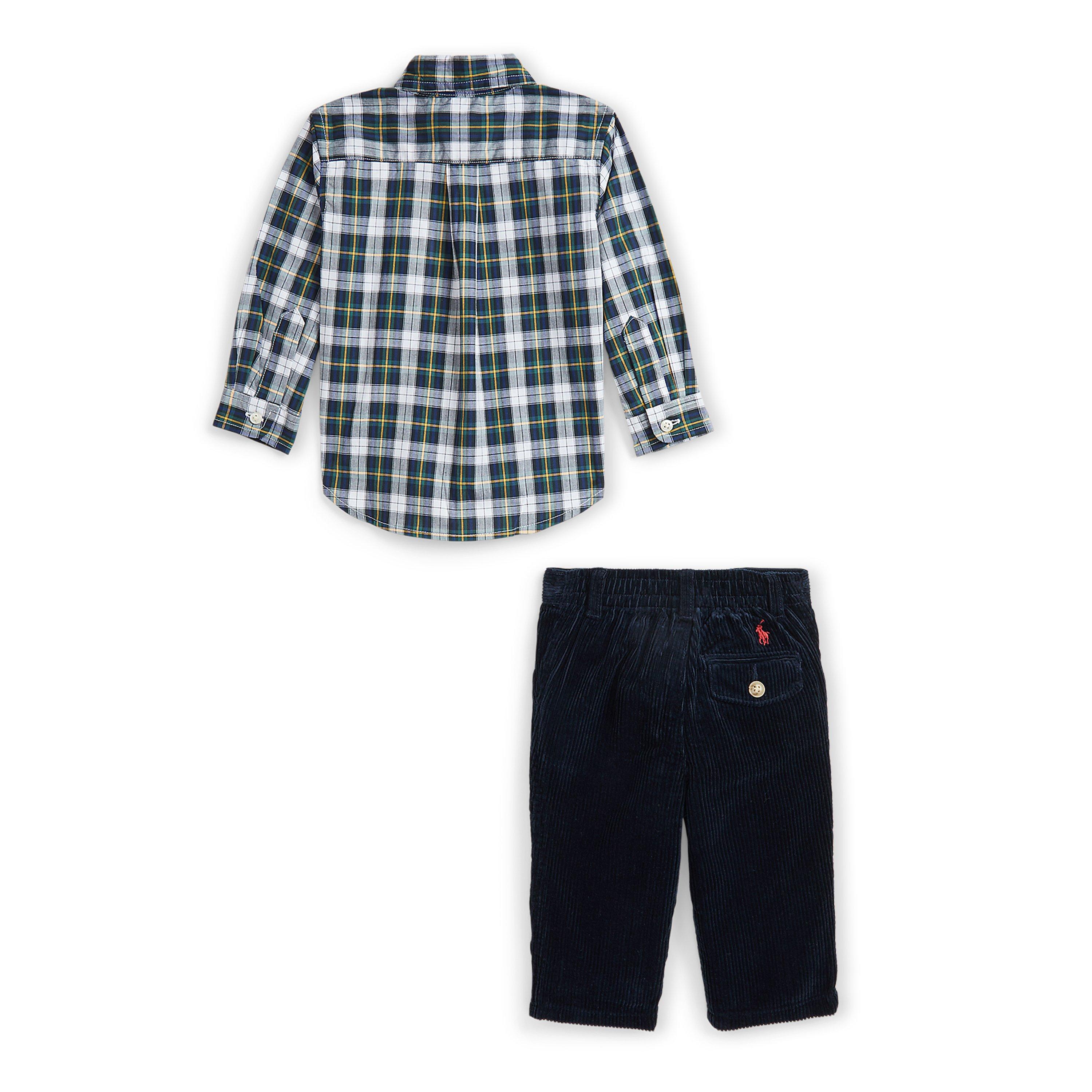 White/Green - Polo Ralph Lauren - Check Shirt and Trousers Set Infants - 2
