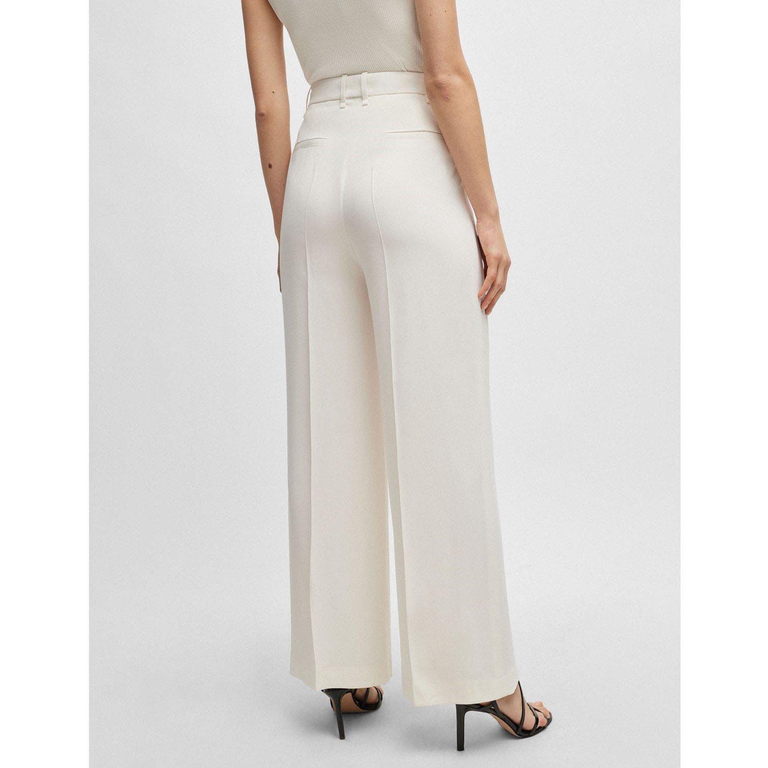 White - Boss - Tikela High-Waisted Relaxed-Fit Trousers - 2