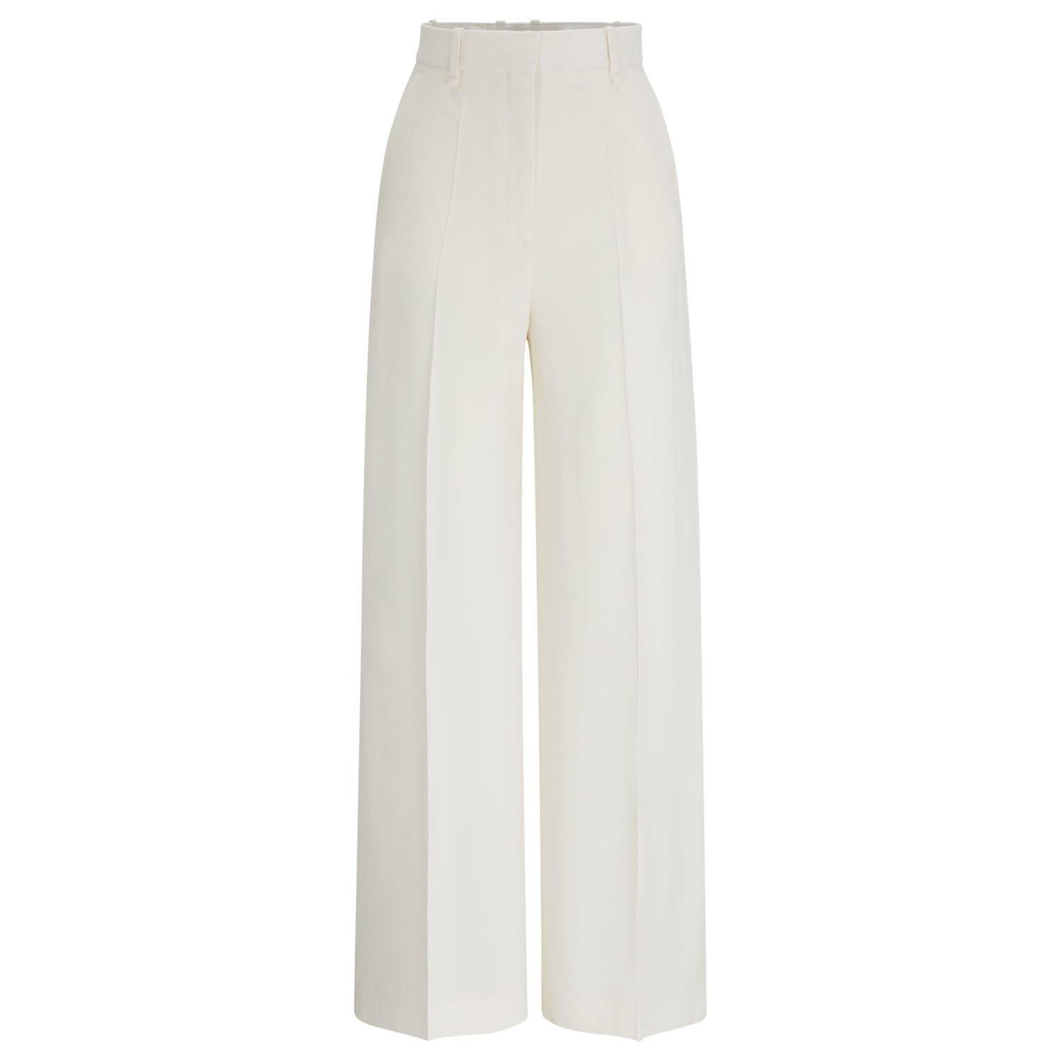 White - Boss - Tikela High-Waisted Relaxed-Fit Trousers - 4