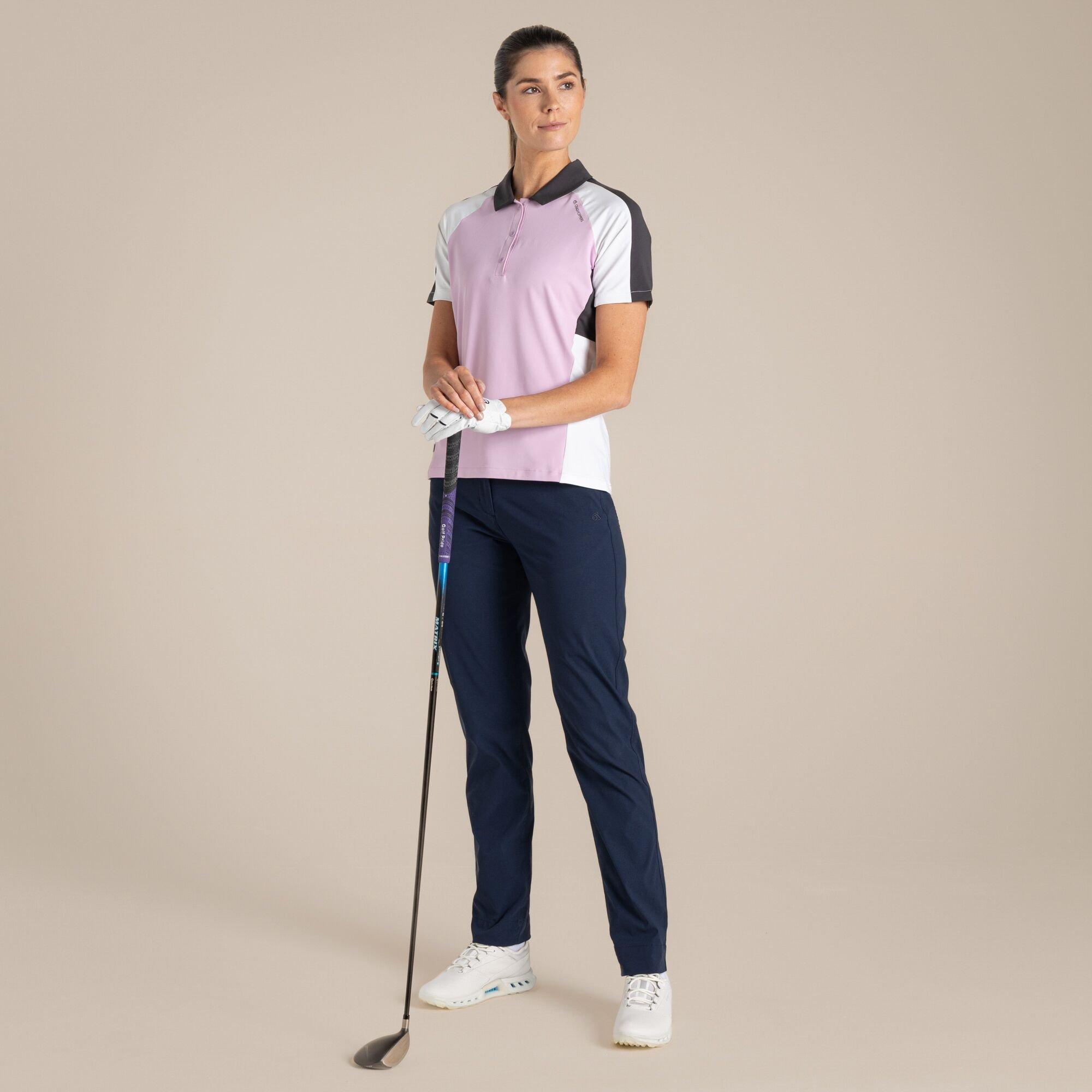 Craghoppers Women's Nosilife Hazelmere Quick-Drying Golf Polo Top - Orchid/White - 14