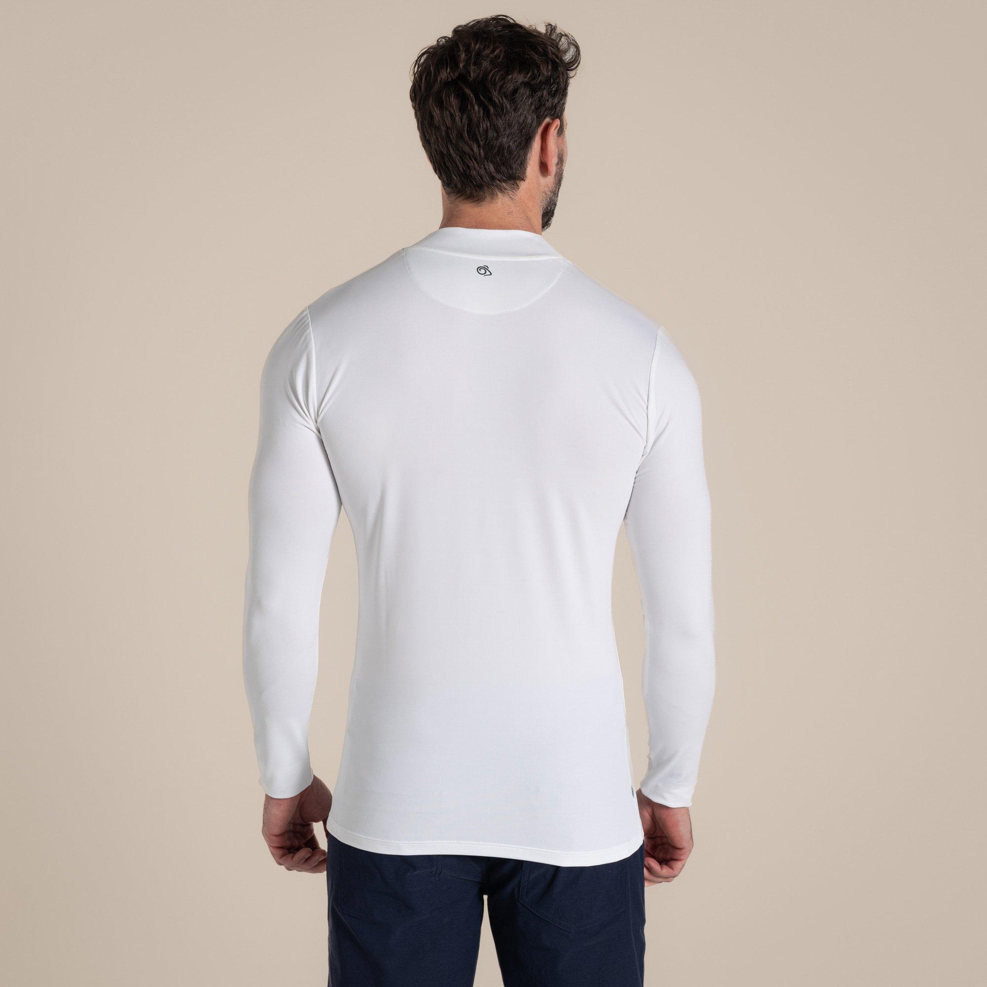 White - Craghoppers - Mens NosiLife Mock Neck  Long-Sleeved Jersey Top - 2
