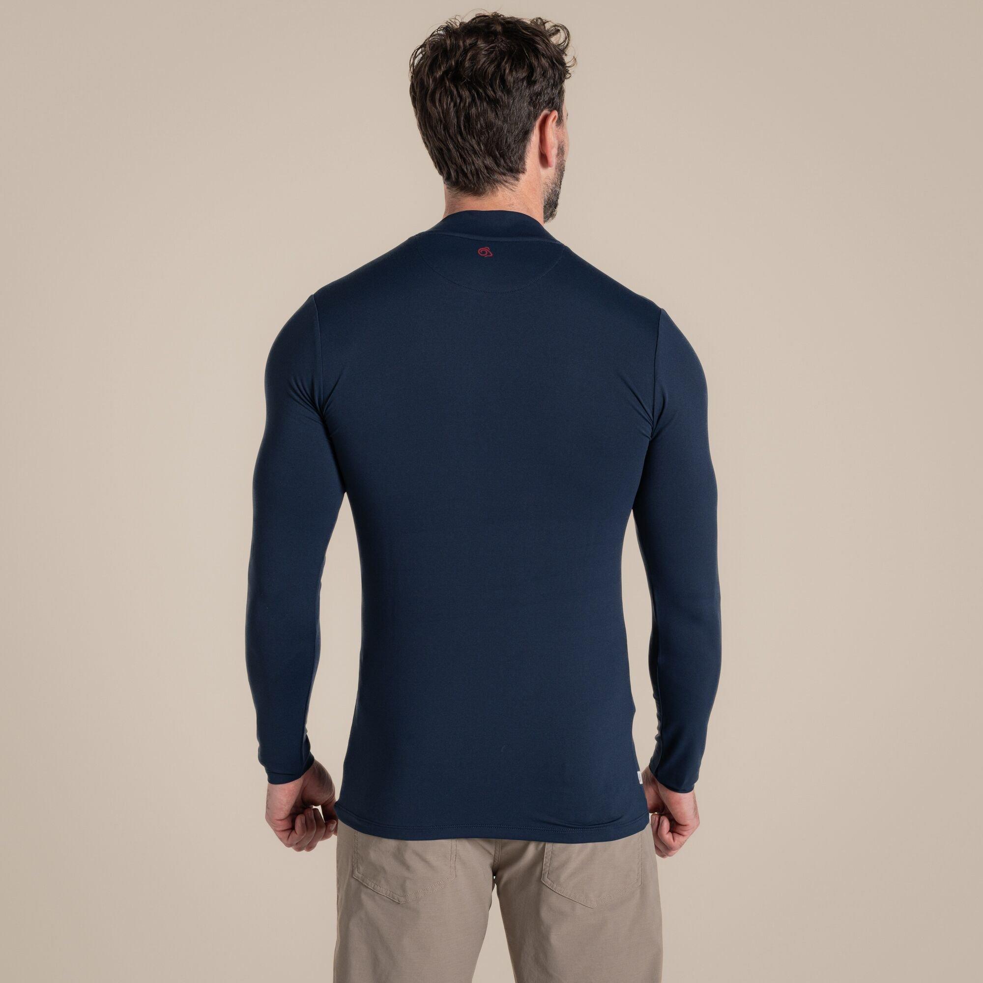 Blue Navy - Craghoppers - NosiLife Mock Neck  Long-Sleeved Jersey Top - 4
