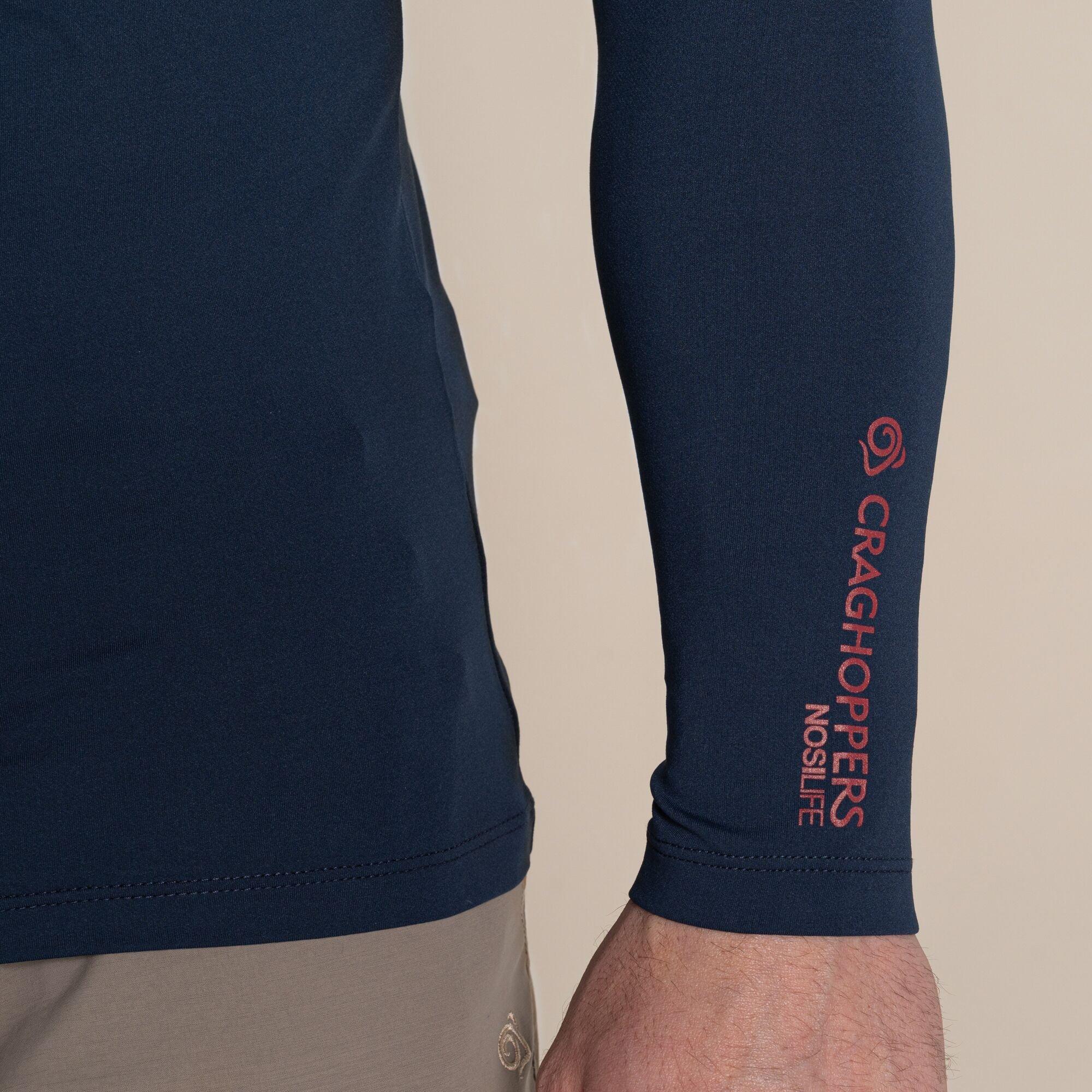 Blue Navy - Craghoppers - NosiLife Mock Neck  Long-Sleeved Jersey Top - 5