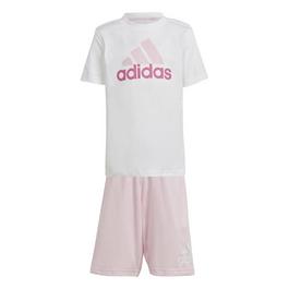 adidas saflower Essentials Logo Tee and Short Set Unisex Infants