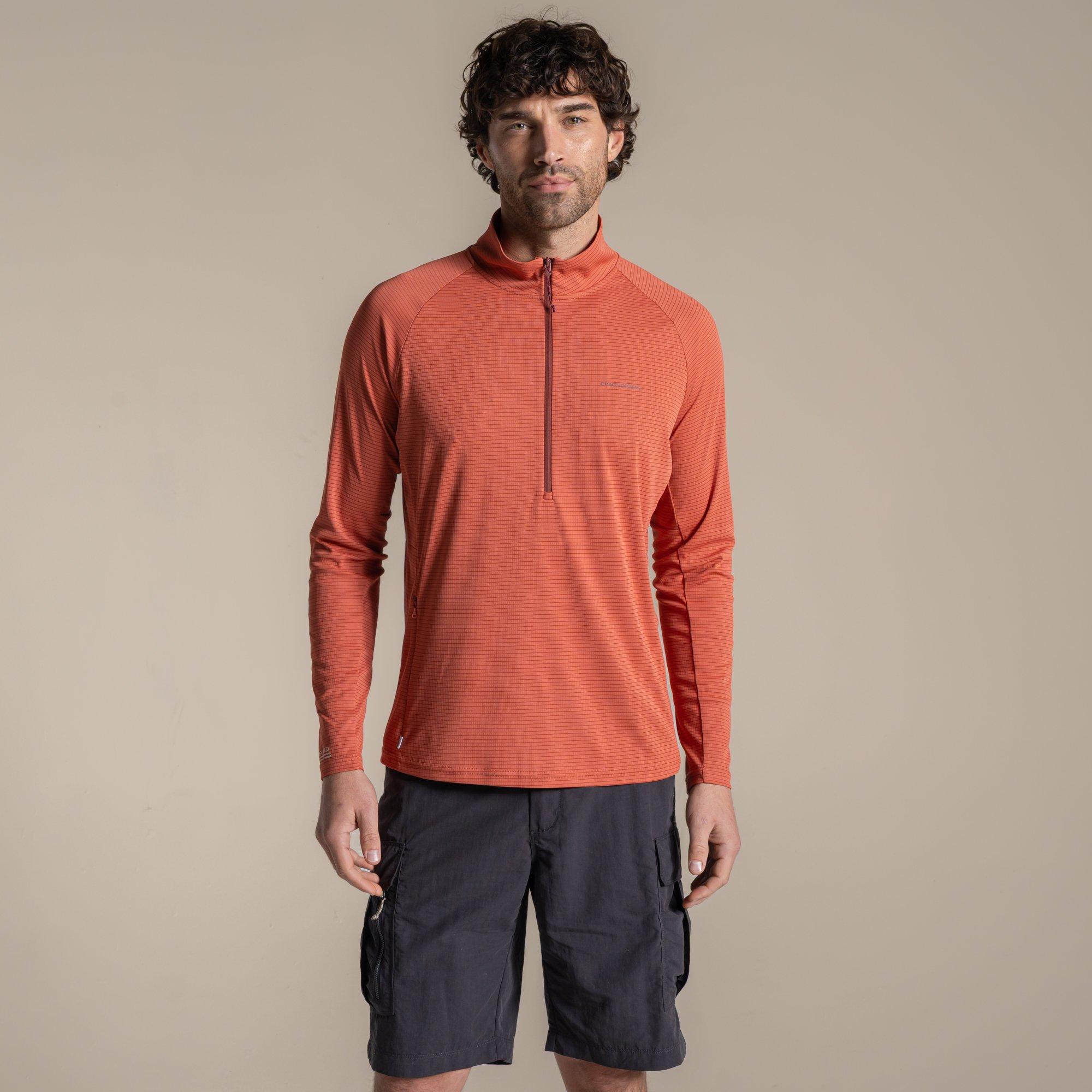 Craghoppers Men's Nosilife Solar Shield+ Quick-Drying Half Zip Top - Dark Sahara - L